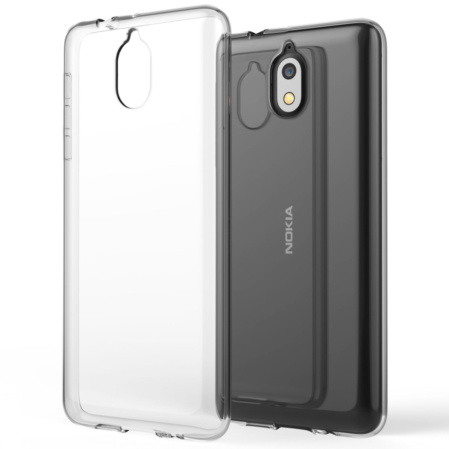 (2018), Transparente Transparent Hülle, Nokia, Backcover, Klar 3.1 Silikon NALIA