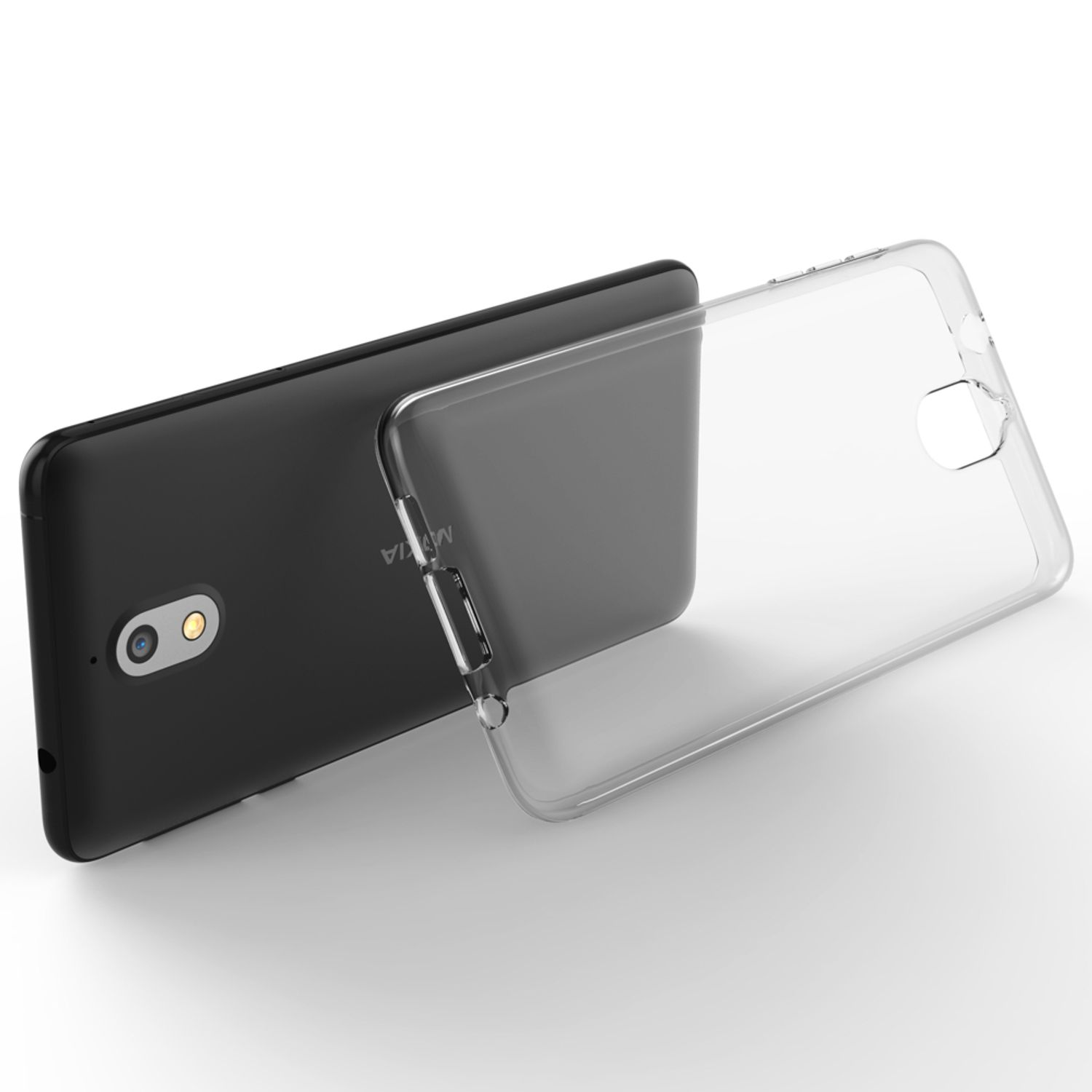 3.1 Hülle, Nokia, Backcover, Transparente Klar Silikon (2018), Transparent NALIA