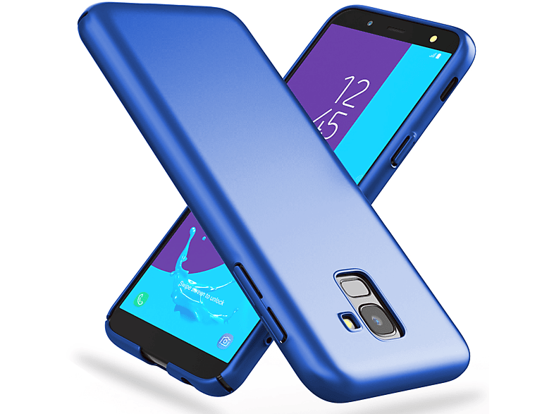 NALIA 0,5mm Hardcase, Dünnes J6, Galaxy Backcover, Mattes Samsung, Ultra Blau