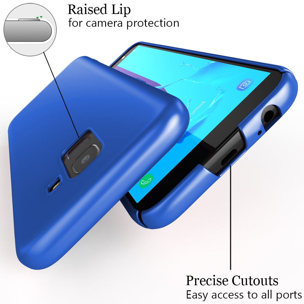 Samsung, Dünnes Galaxy Hardcase, NALIA Mattes Ultra J6, Blau Backcover, 0,5mm