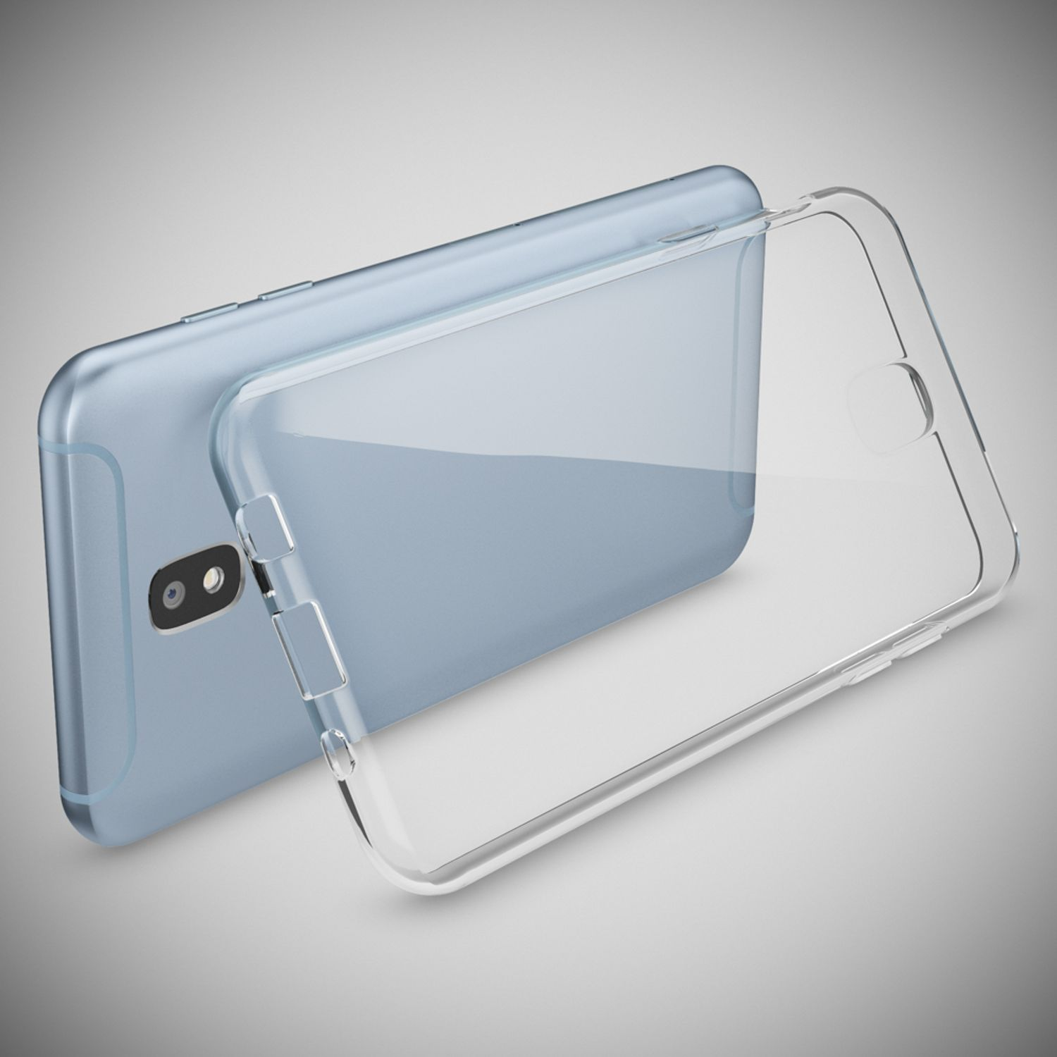 Galaxy J3 Backcover, Hülle, Silikon Transparente Samsung, Transparent Klar NALIA (2017),