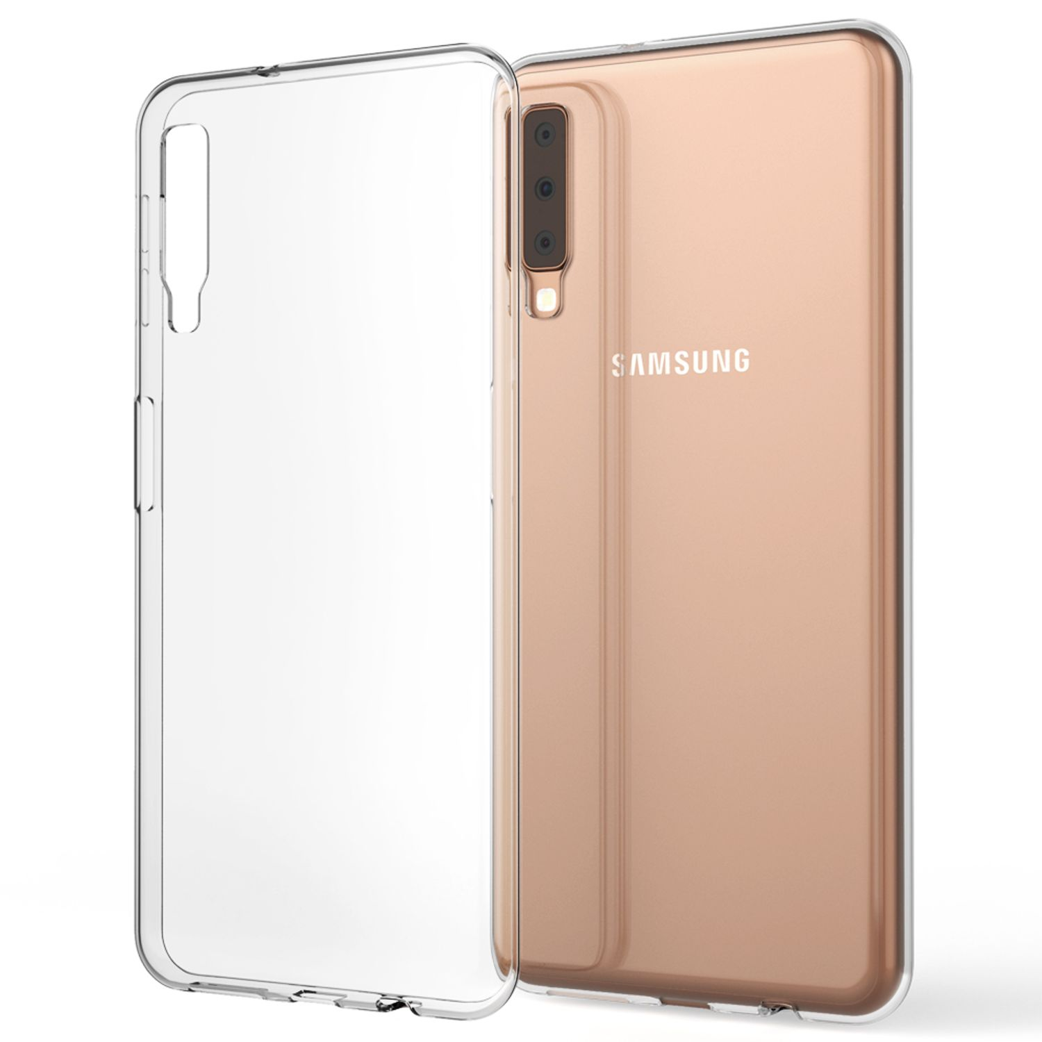 Silikon A7 Backcover, Samsung, Galaxy Klar (2018), Transparente Hülle, NALIA Transparent