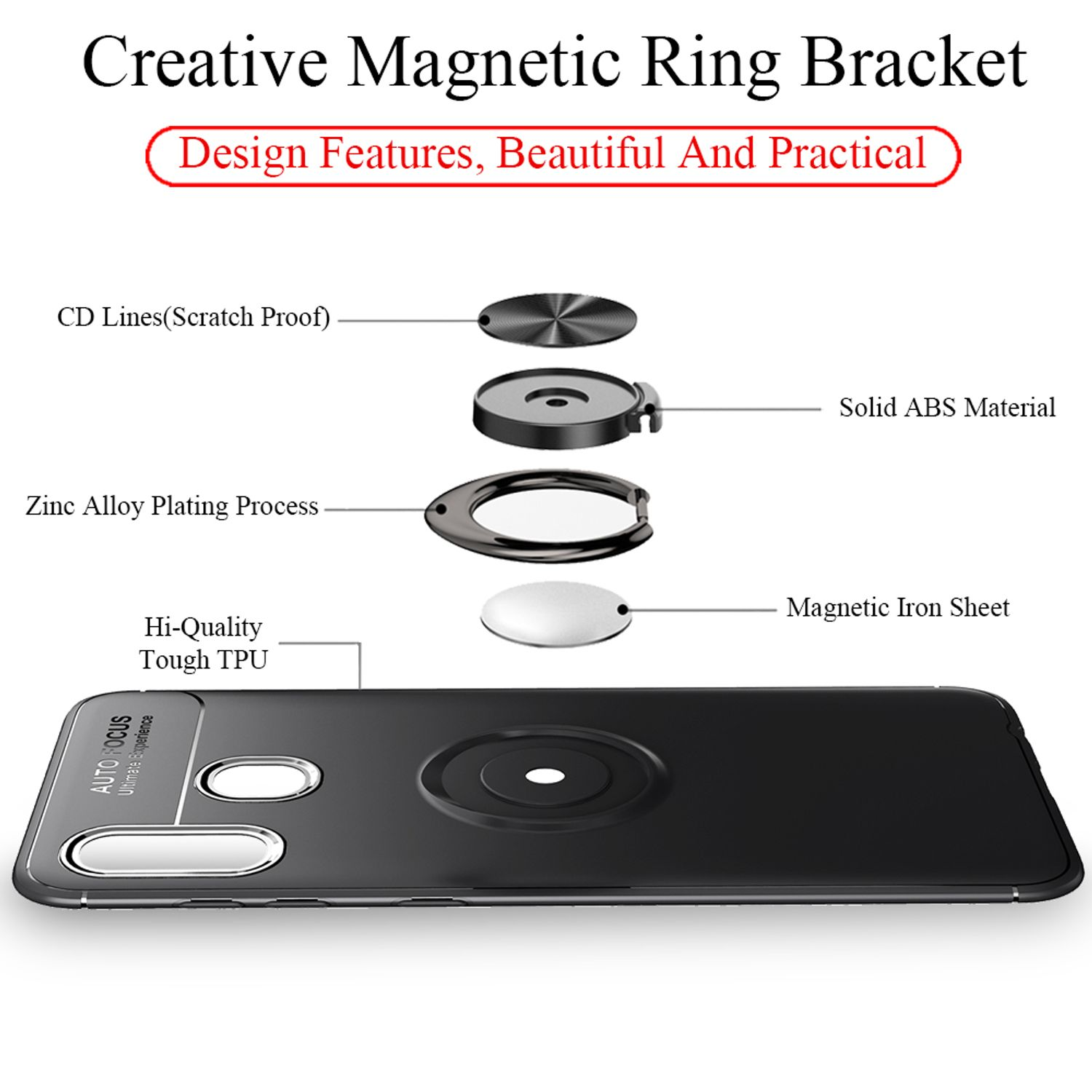 NALIA Matte Ring Silikon Hülle, Nicht Backcover, Galaxy A40, Samsung, verfügbar