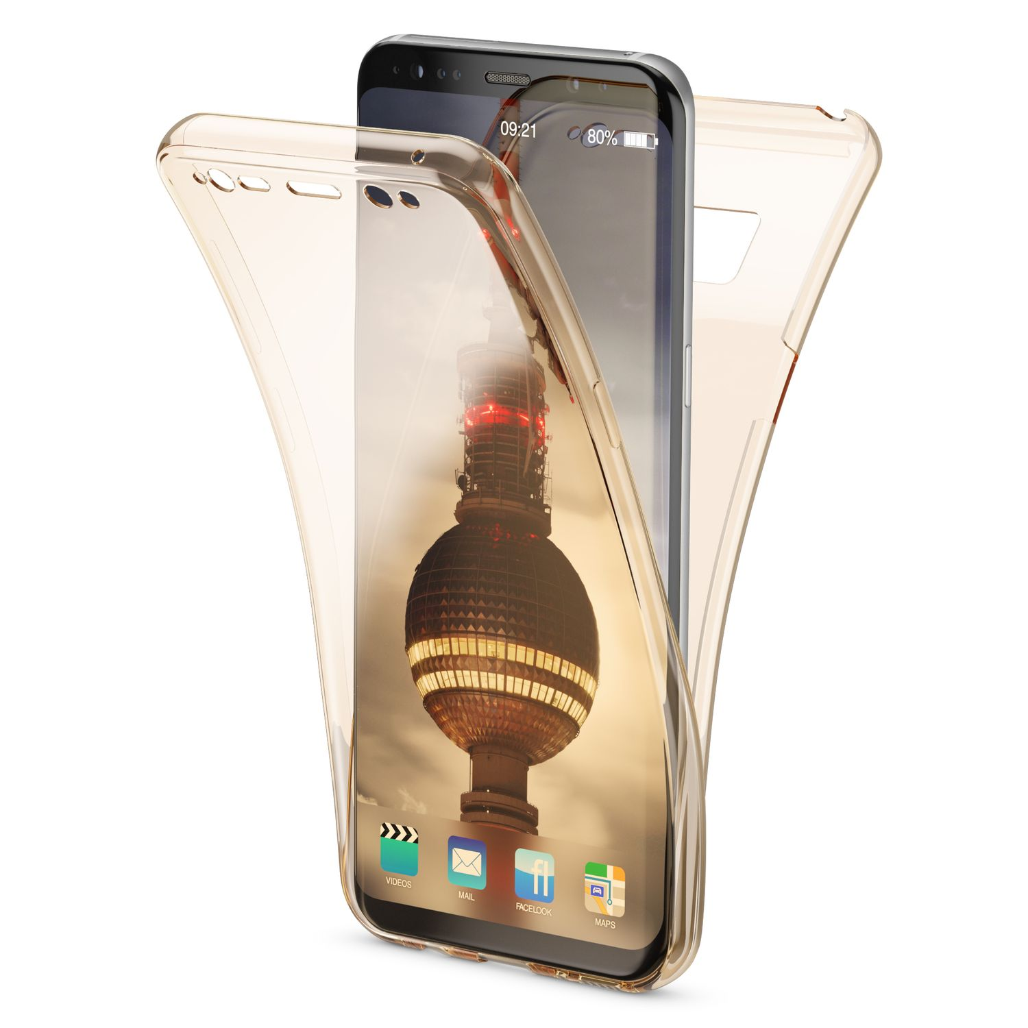 Galaxy Silikon Plus, Gold Grad S8 Samsung, Backcover, 360 Klare NALIA Hülle,