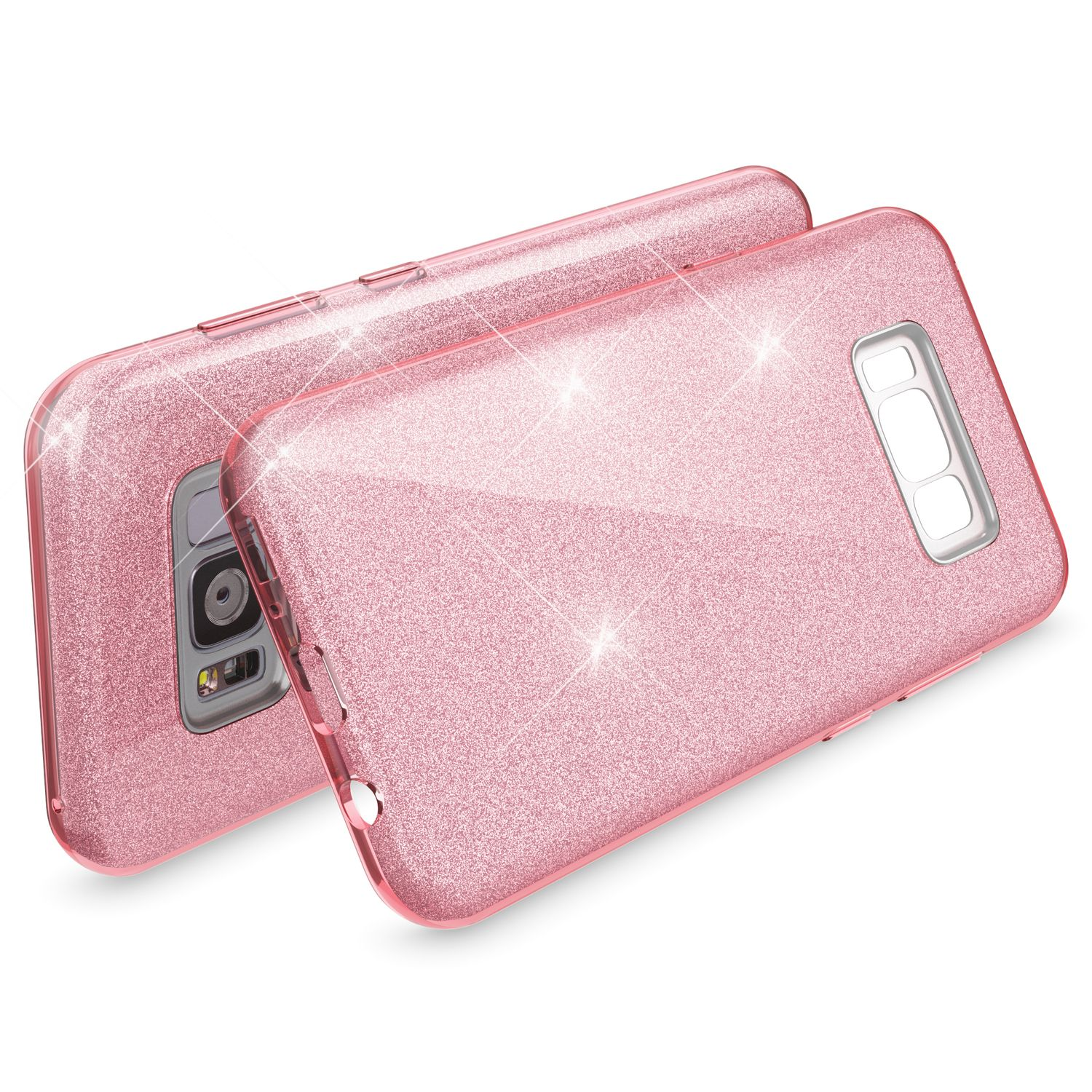 S8, NALIA Samsung, Pink Hülle, Backcover, Galaxy Glitzer