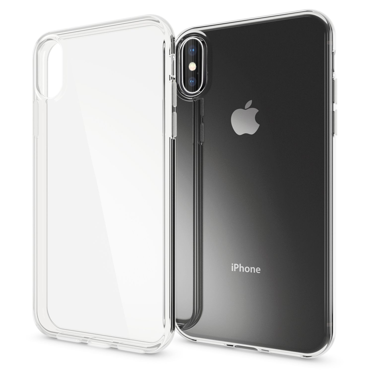 Klar Apple, XS iPhone Backcover, Transparent Max, Silikon Hülle, NALIA Transparente