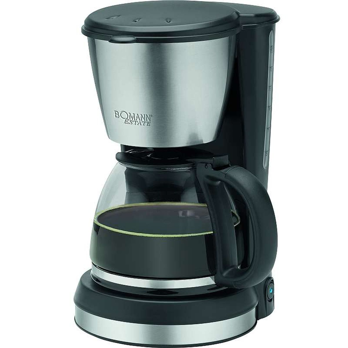 Cafetera de goteo - KA 1369 CB, Cafetera de Goteo, 12 a 14 tazas 1,5 L, Filtro Extraíble, Válvula Antigoteo, Acero Inox. BOMANN, 900 W, 1,5 l, Negro