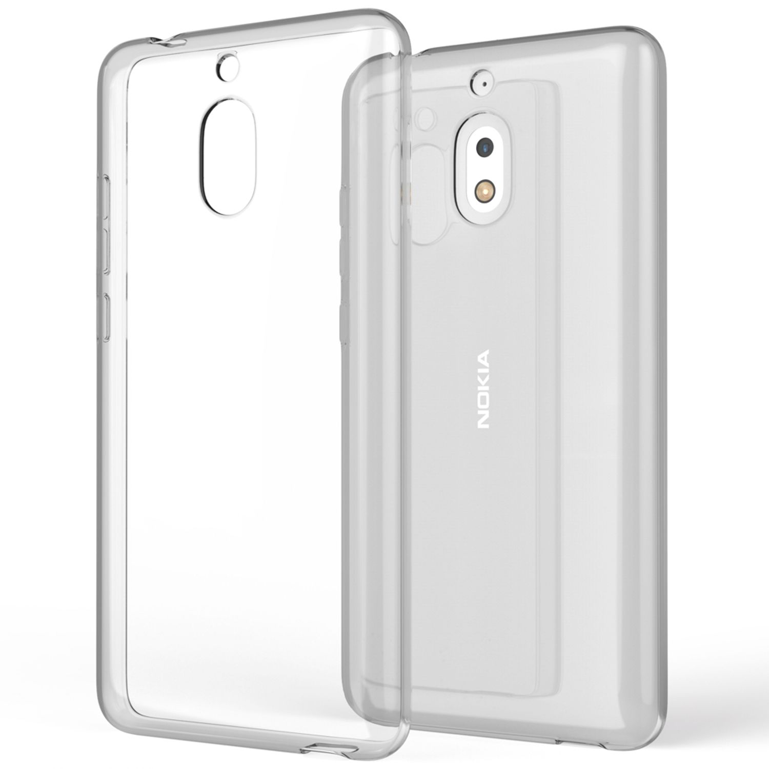 2.1 Backcover, NALIA Klar Nokia, Transparent (2018), Transparente Hülle, Silikon