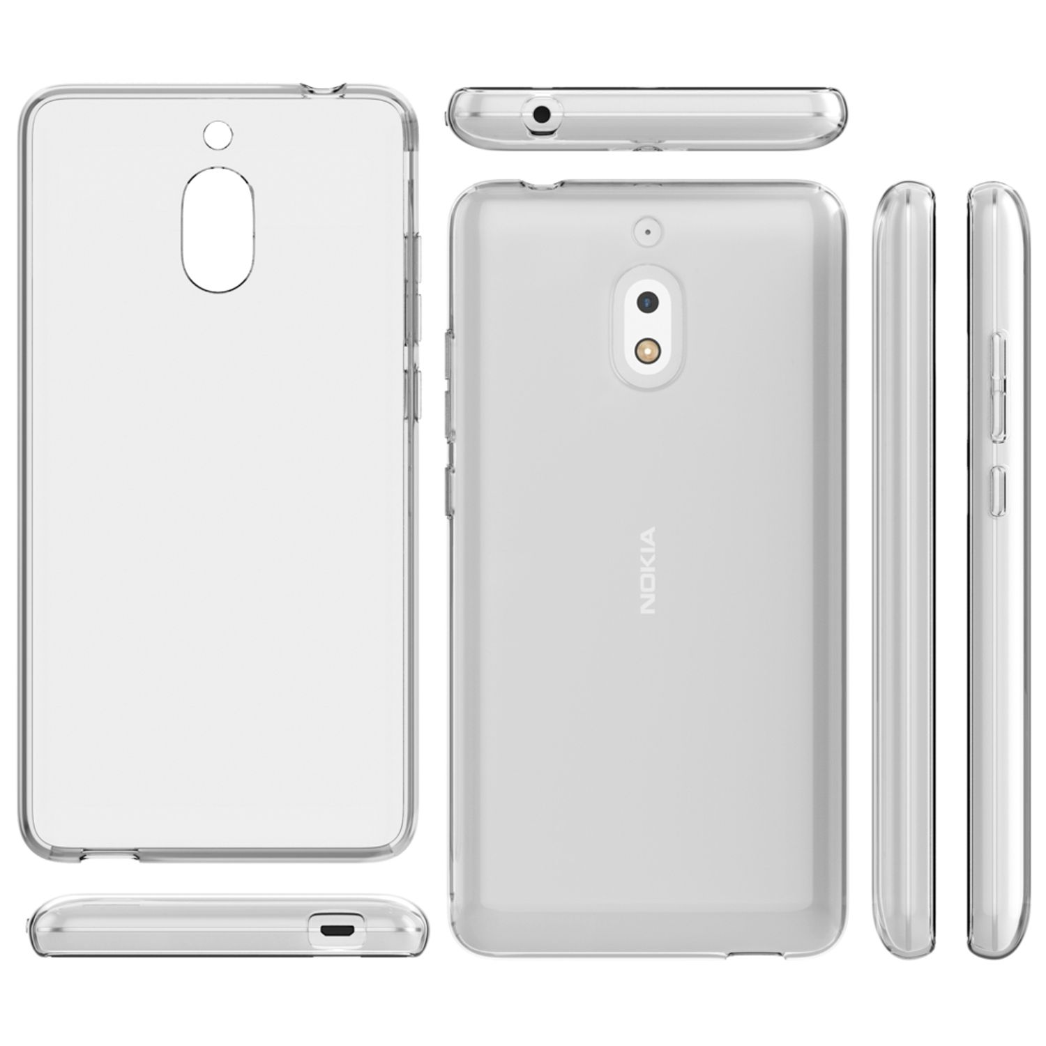 NALIA Klar Transparente Silikon Backcover, 2.1 Nokia, (2018), Transparent Hülle