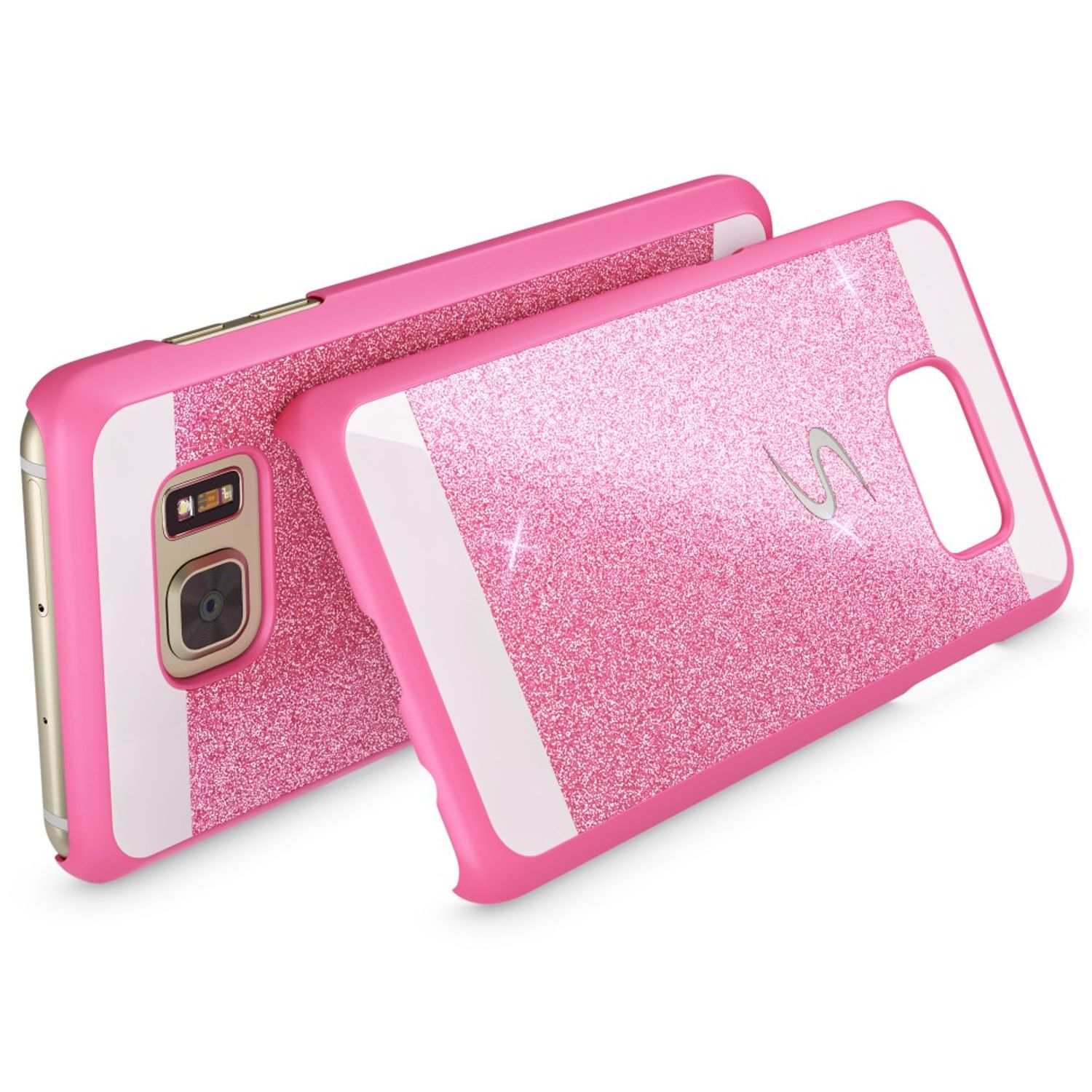 Glitzer Samsung, NALIA Backcover, Hülle, Rosa Galaxy S7,