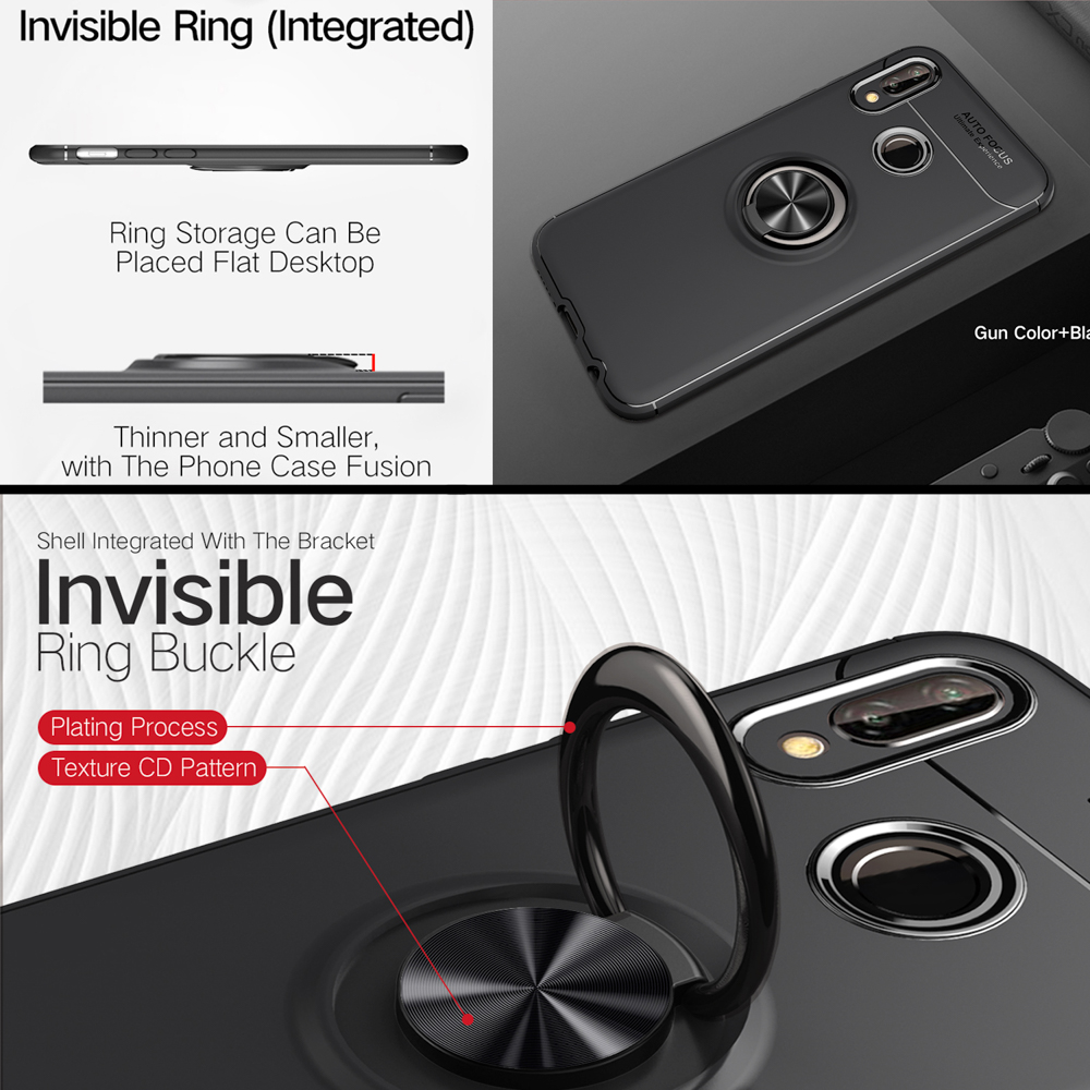 NALIA Matte Ring Silikon Backcover, Hülle, Lite, P20 Huawei, Schwarz