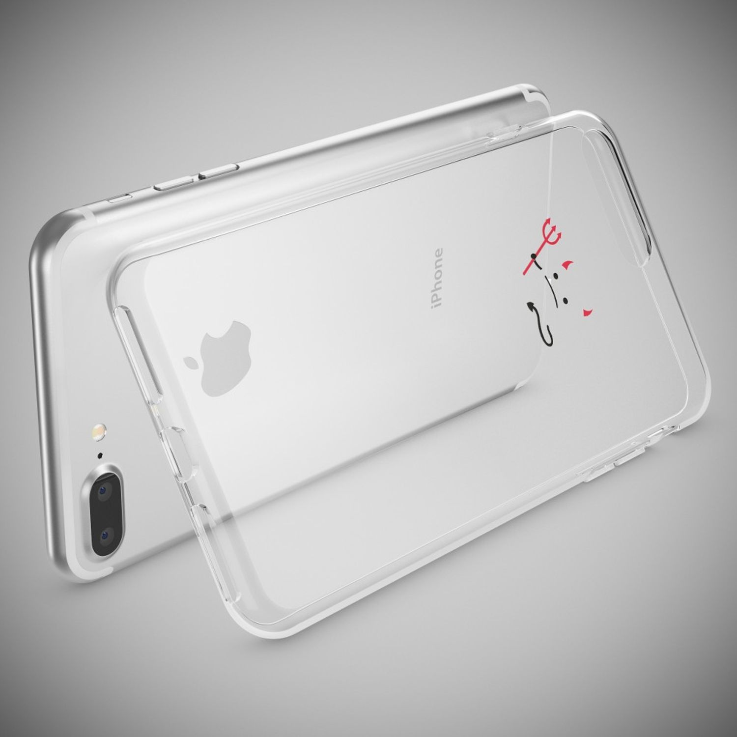 NALIA Mehrfarbig Backcover, Plus, Silikon 8 Hülle, Motiv Plus iPhone 7 iPhone Apple,