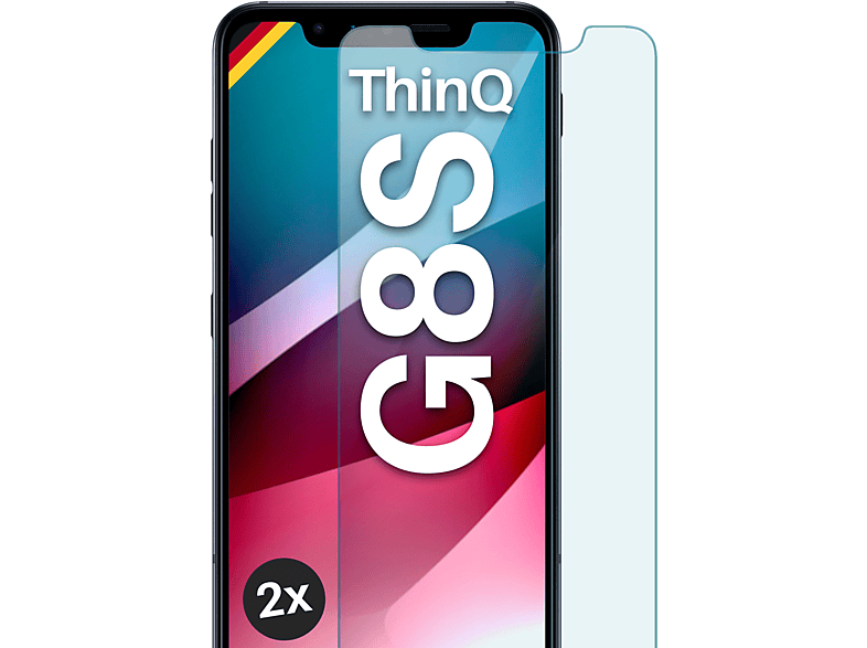 ThinQ) MOEX Schutzfolie, LG G8s klar 2x Panzerglas Schutzglas(für -