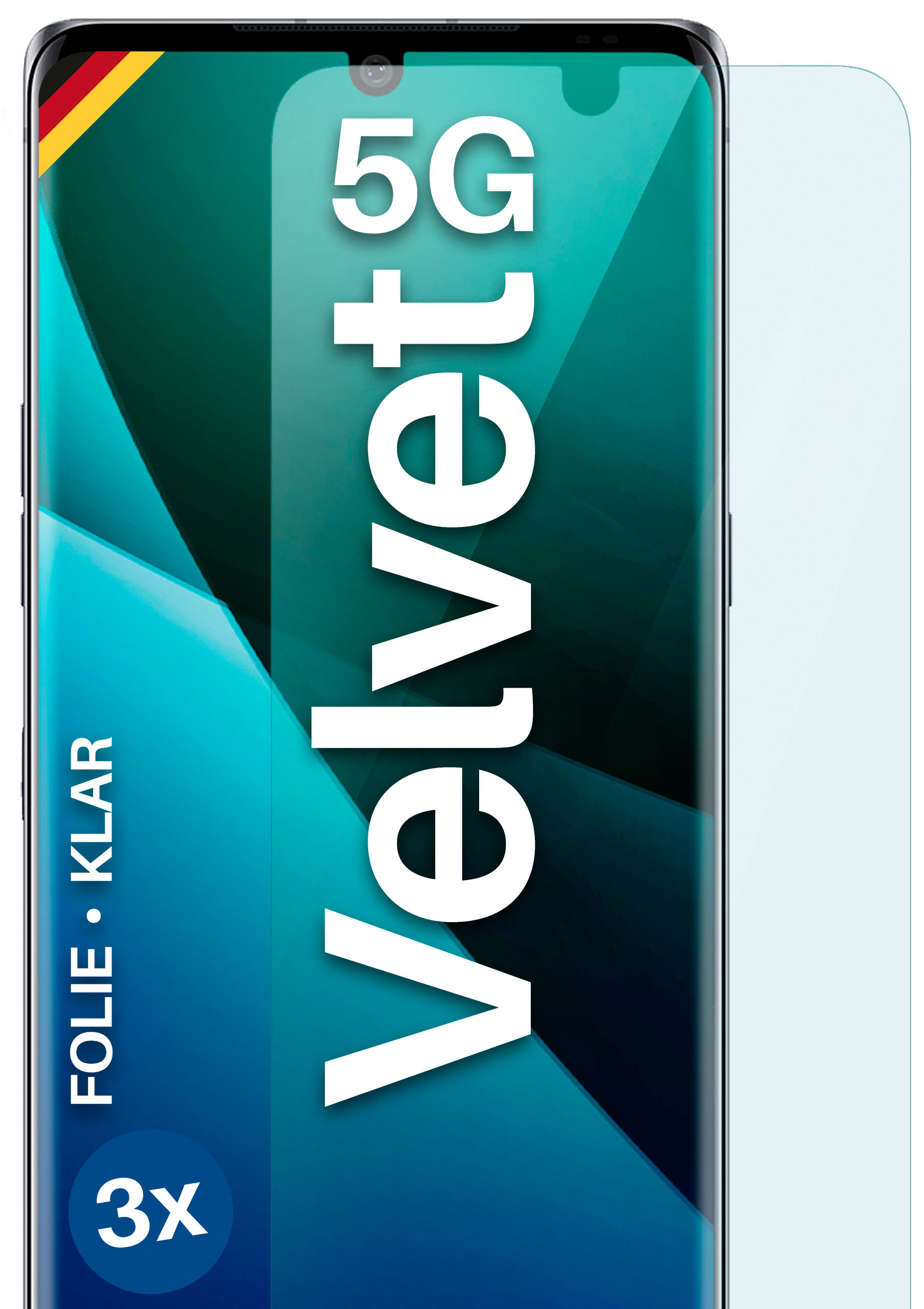 Schutzfolie, 3x 5G) Velvet MOEX / klar Displayschutz(für LG Velvet