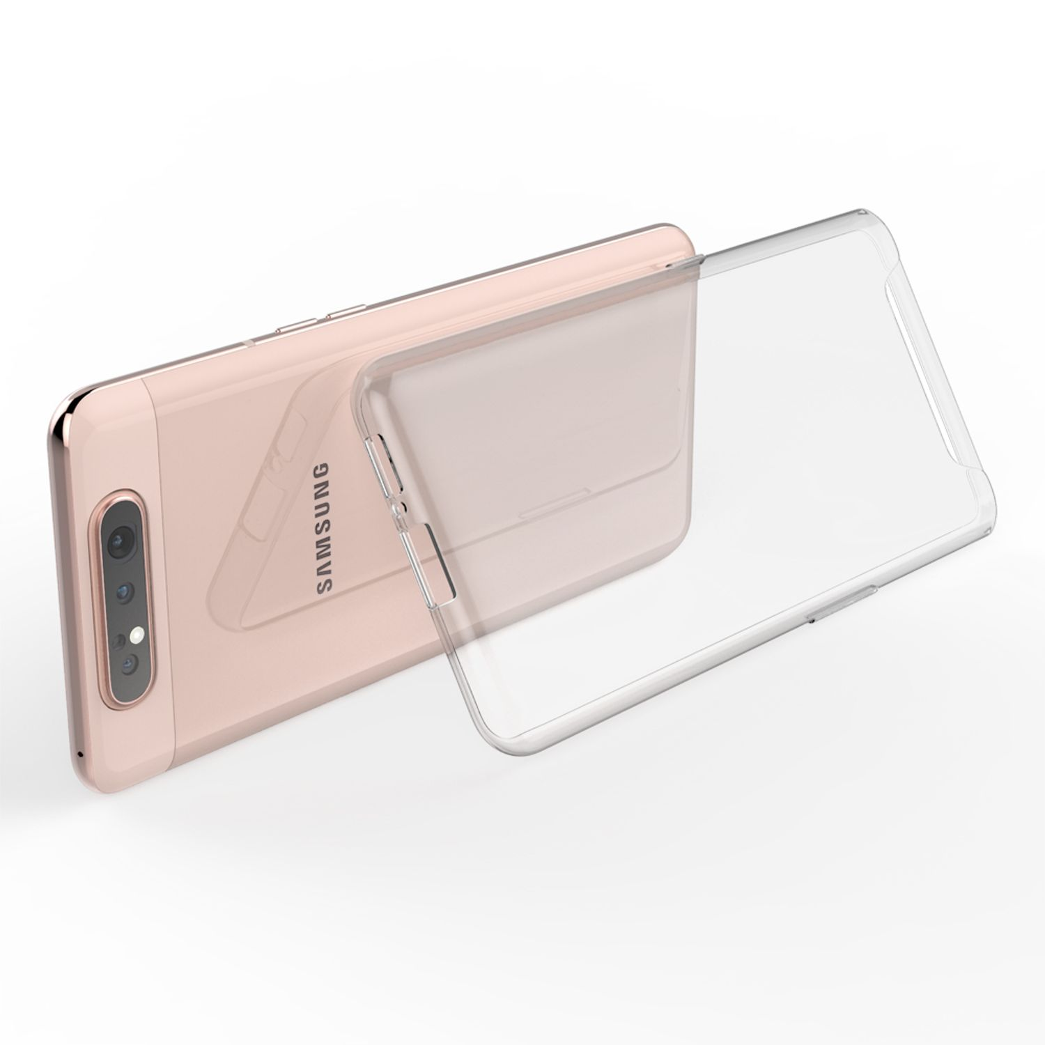 NALIA Klar Transparente Galaxy Backcover, Silikon Hülle, Samsung, A80, Transparent