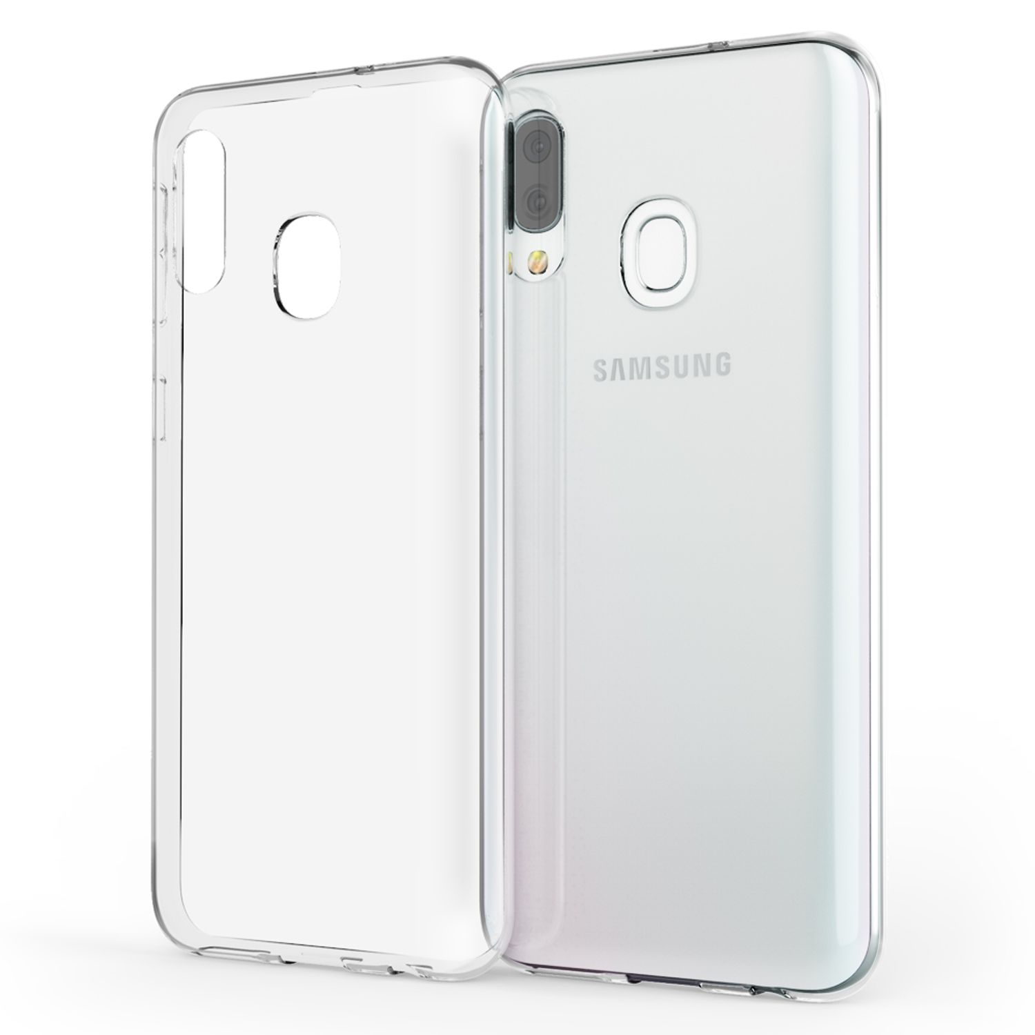 NALIA Klar Transparente Silikon Hülle, Galaxy A40, Backcover, Transparent Samsung
