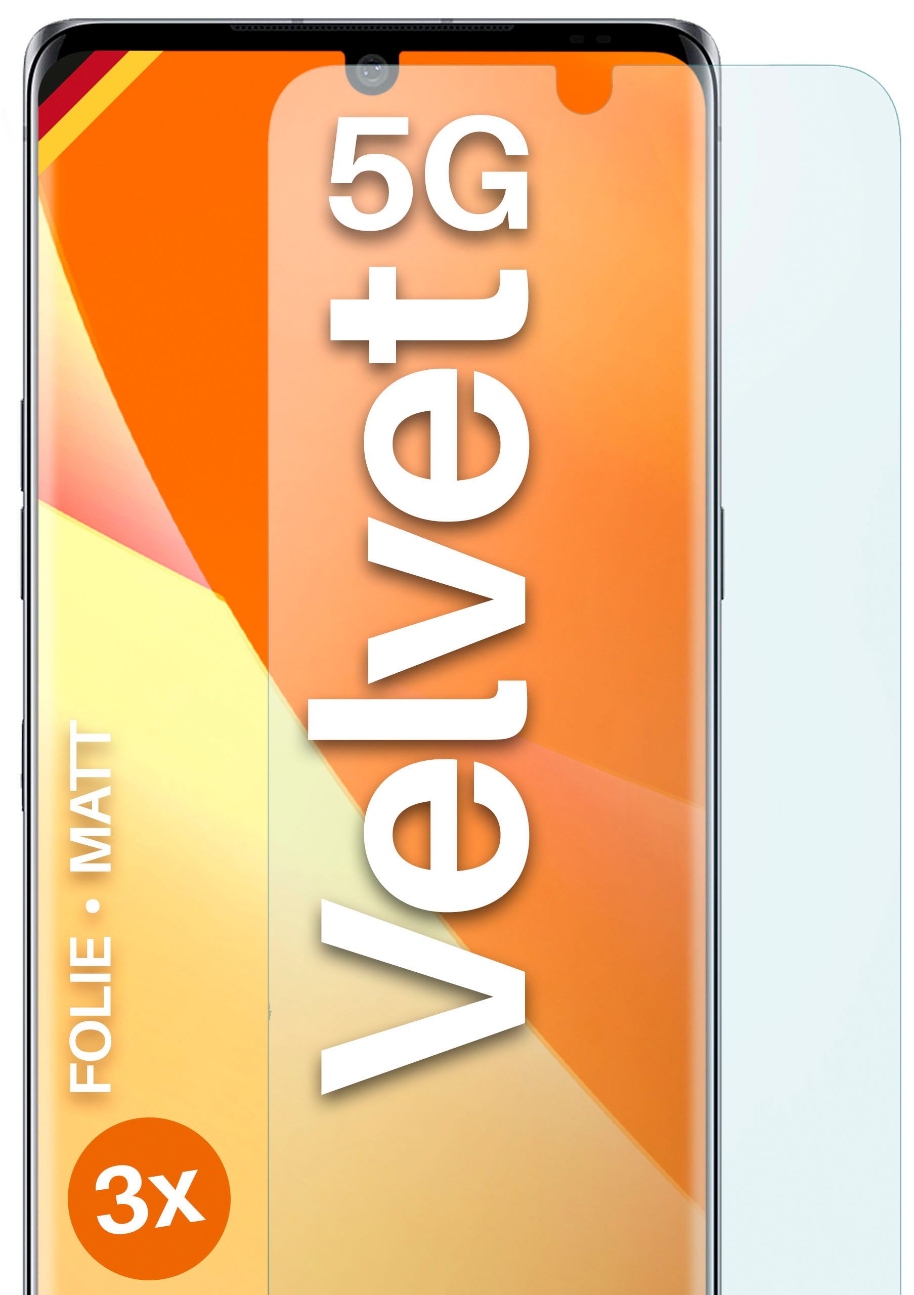 MOEX 3x Displayschutz(für / 5G) LG Schutzfolie, Velvet Velvet matt