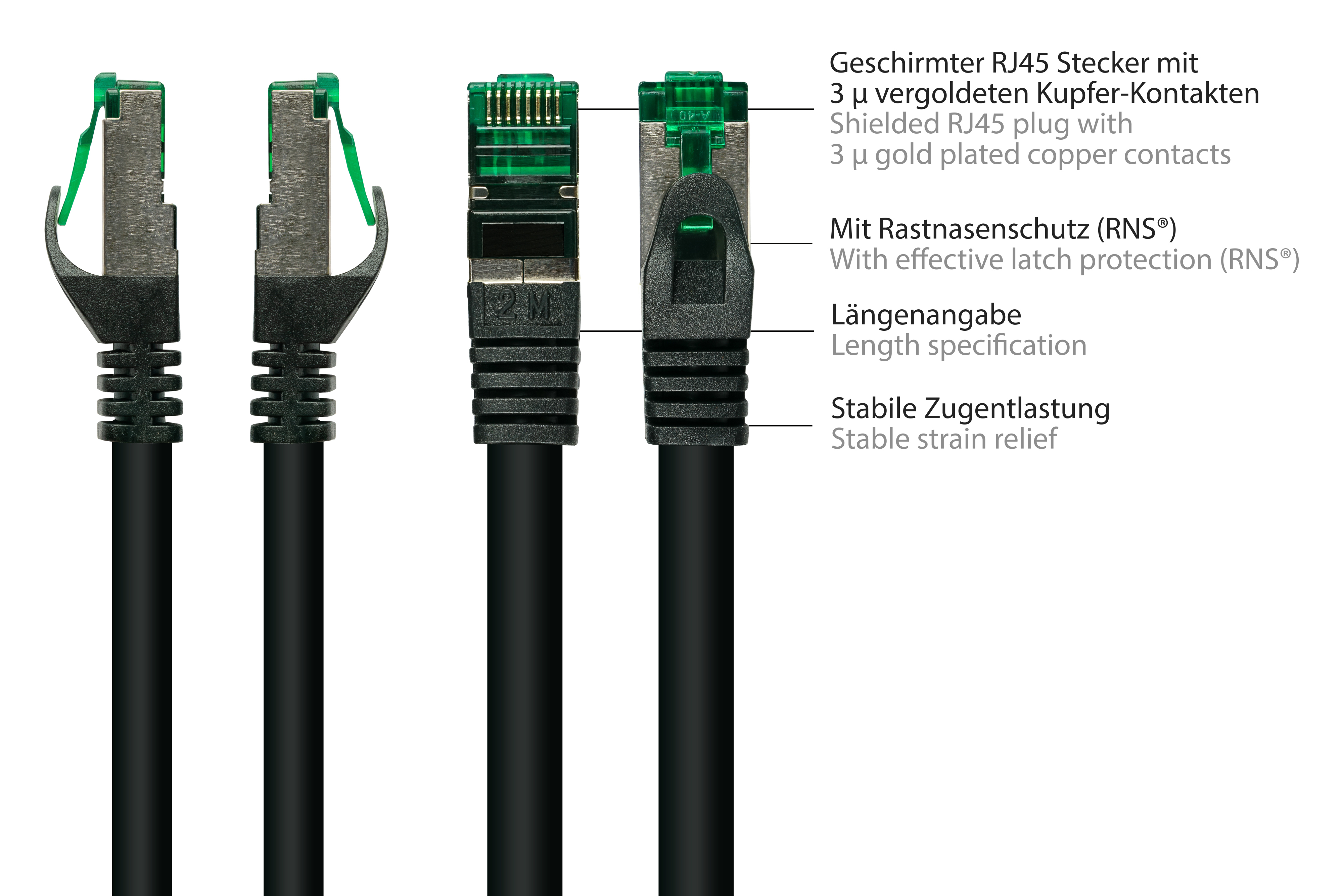 GOOD CONNECTIONS 20 m CU, S/FTP, PiMF, (IP66), 500MHz, Netzwerkkabel, Outdoor schwarz