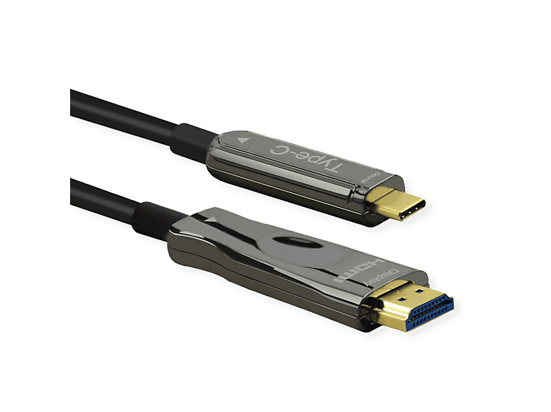 ROLINE USB Typ C - HDMI (AOC) Adapterkabel, ST/ST, 4K60 USB-HDMI Adapter