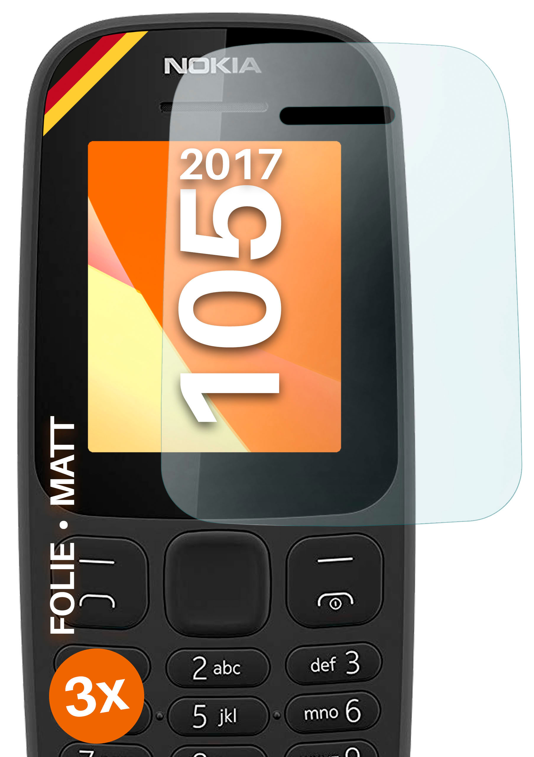 MOEX Nokia matt 3x Schutzfolie, (2017)) Displayschutz(für 105