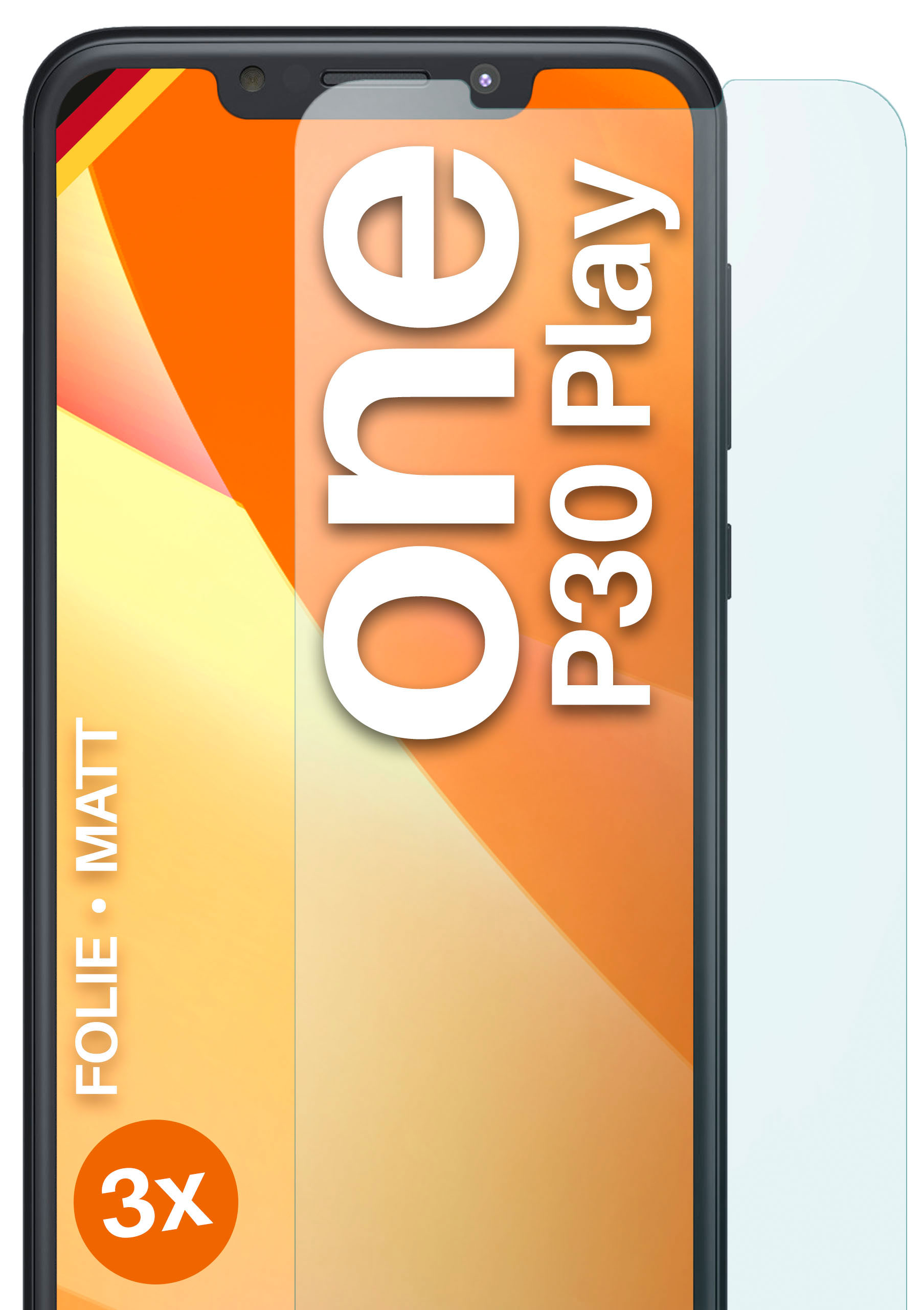 Schutzfolie, One 3x P30 matt / Play) Displayschutz(für Motorola MOEX