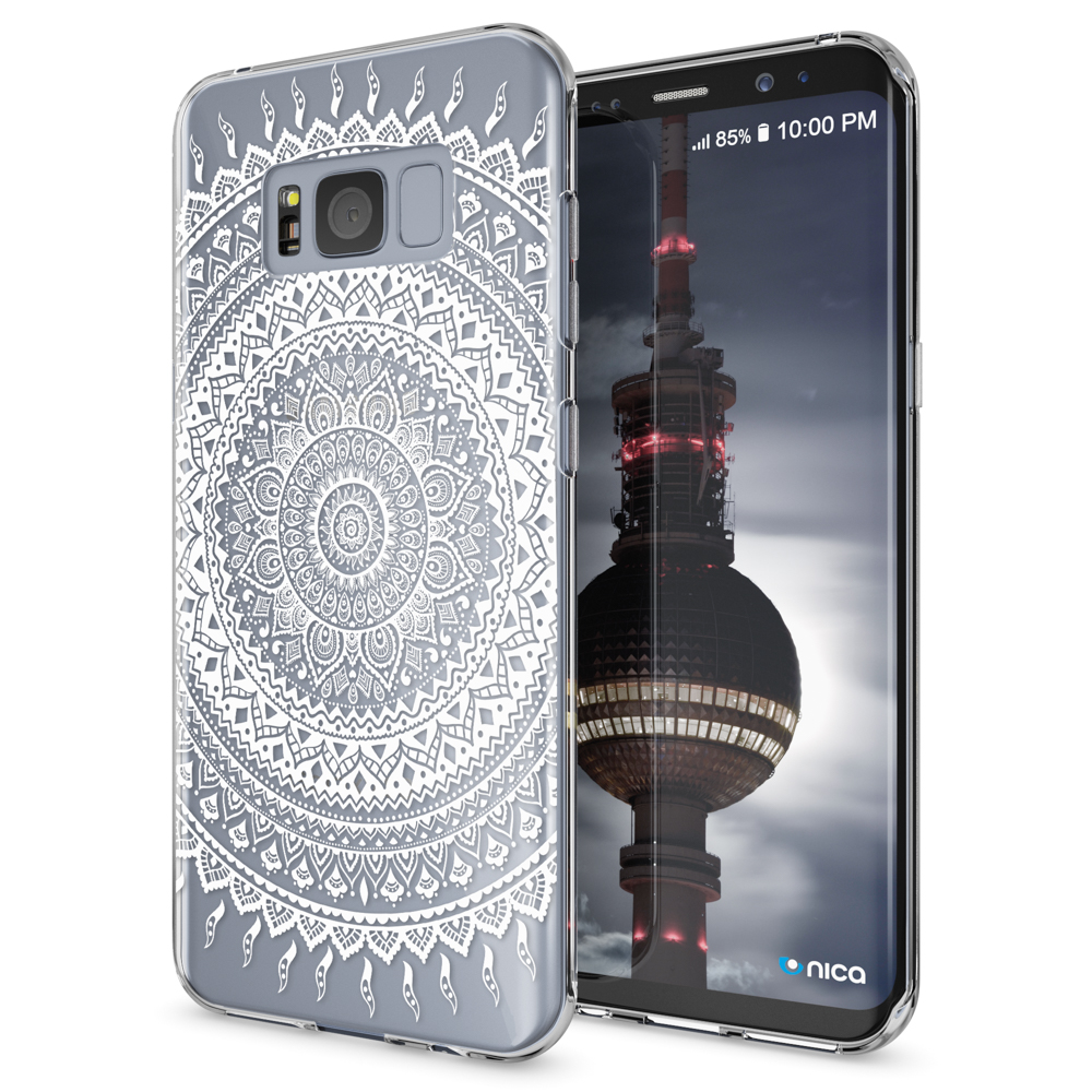 Ein Telefon in einer Hülle mit einem Mandala-Design.