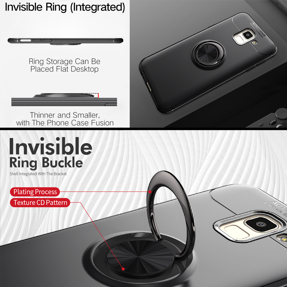 NALIA Matte Ring Samsung, Hülle, Galaxy J6, Schwarz Silikon Backcover