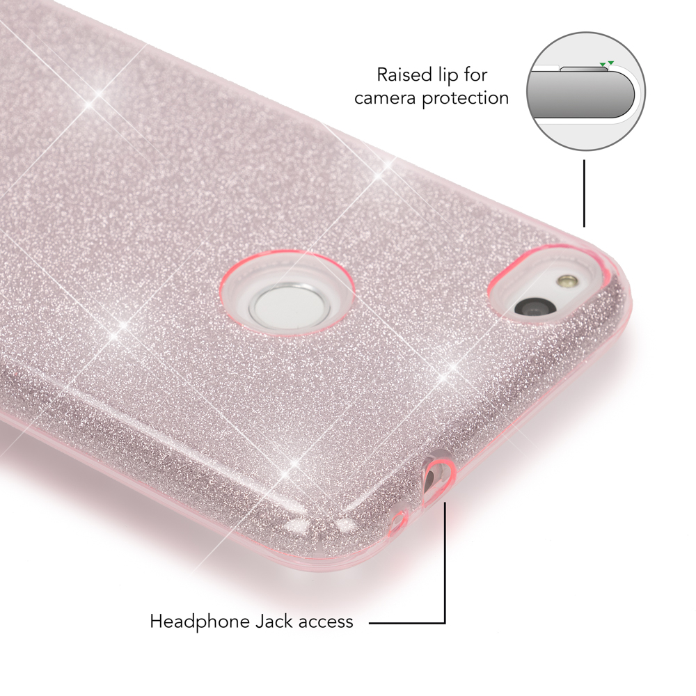 Lite Backcover, Huawei, Glitzer Hülle, P8 NALIA (2017), Pink