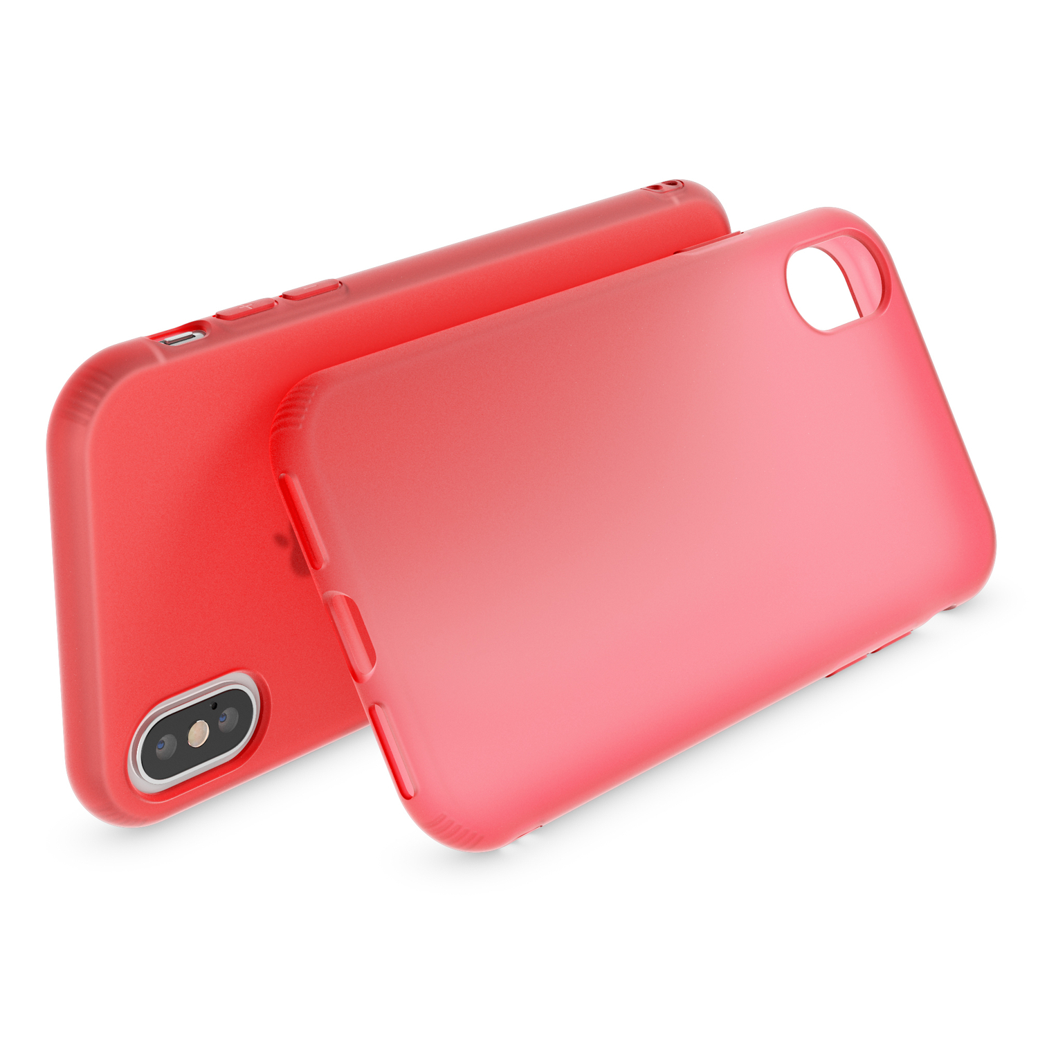 Hülle, XS Max, NALIA Rot iPhone Backcover, Apple, Semi-Transparente Silikon