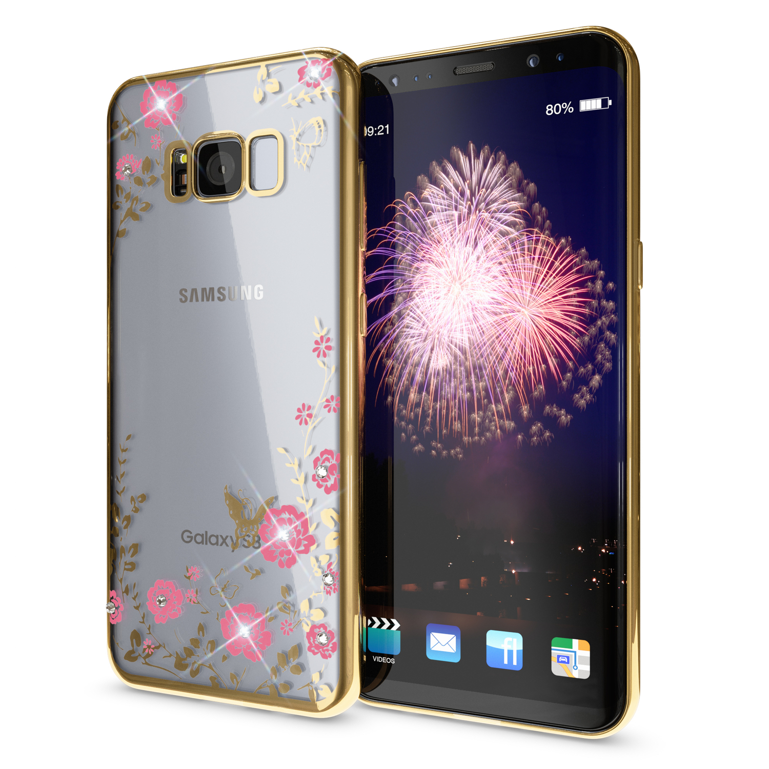 Hülle, Samsung, NALIA S8, Backcover, Gold Galaxy