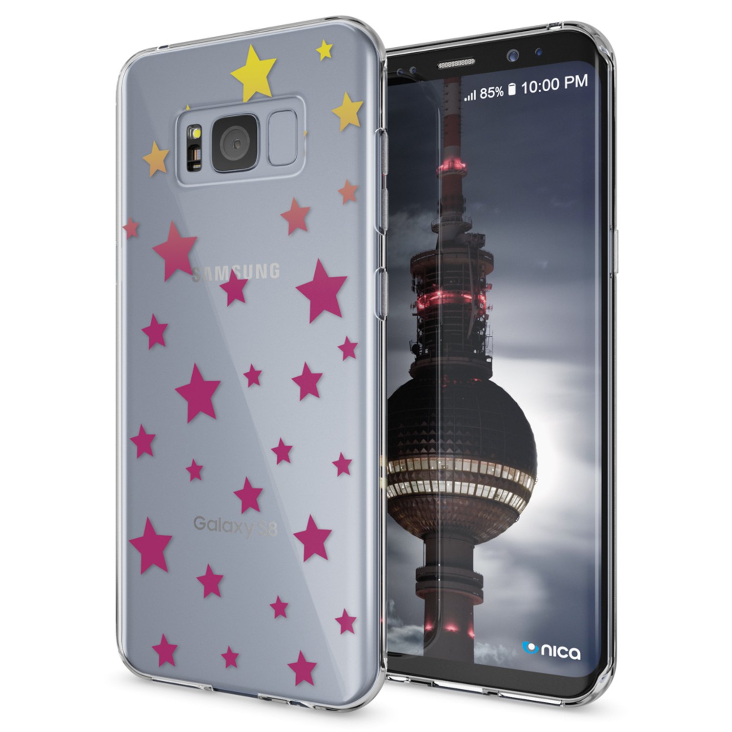 NALIA Motiv S8 Hülle, Galaxy Backcover, Silikon Mehrfarbig Plus, Samsung,