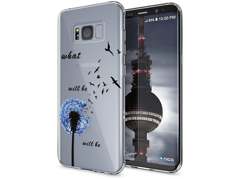 NALIA Motiv Silikon Hülle, Mehrfarbig Galaxy Backcover, S8, Samsung