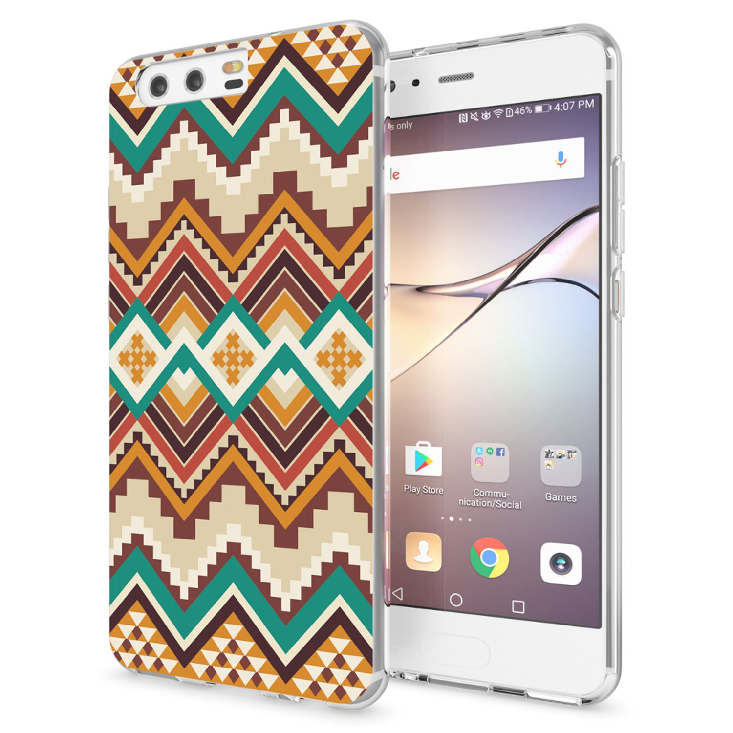 Motiv P10, Hülle, Huawei, Backcover, Silikon NALIA Mehrfarbig