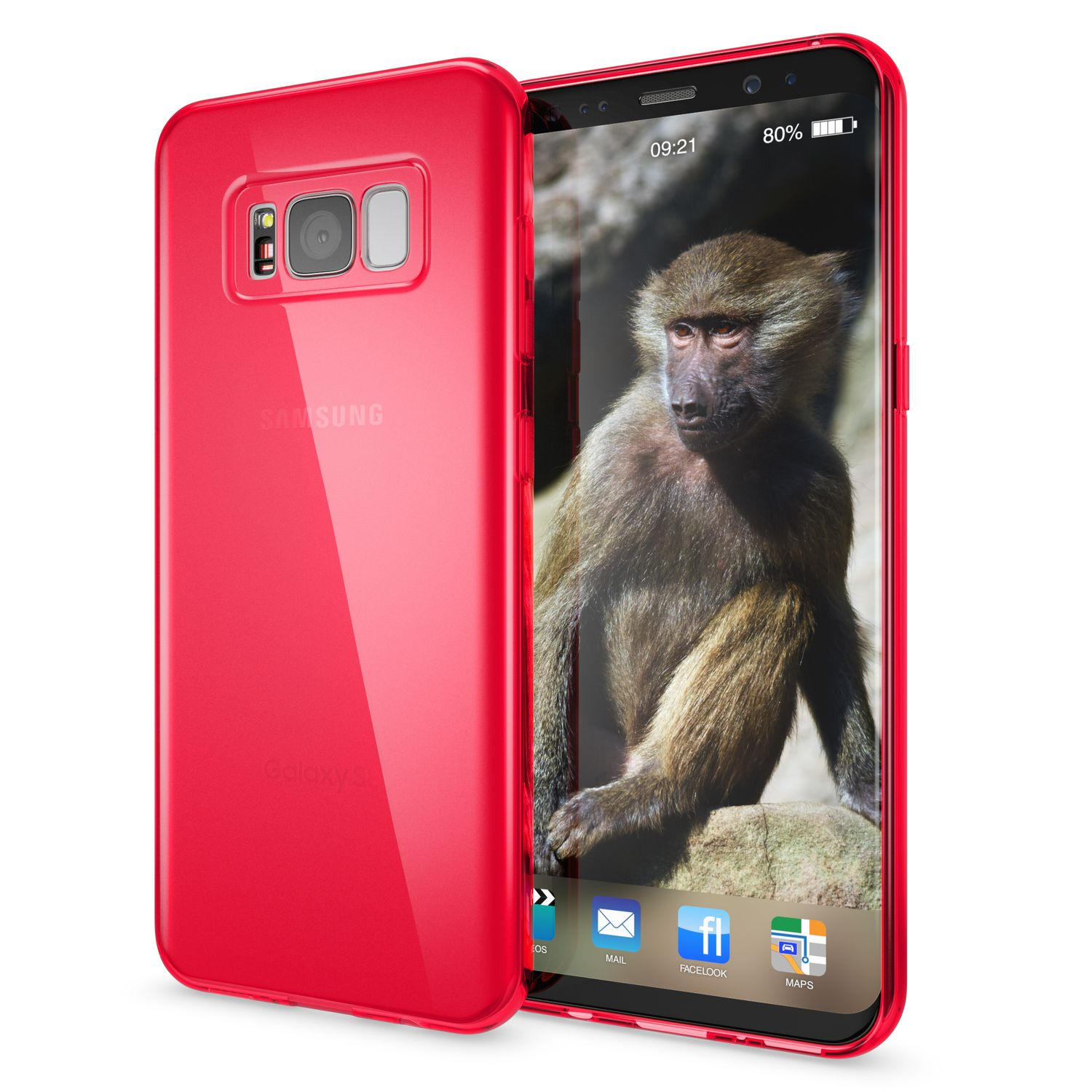 Backcover, Samsung, Rot Galaxy S8 Plus, Hülle, NALIA Silikon