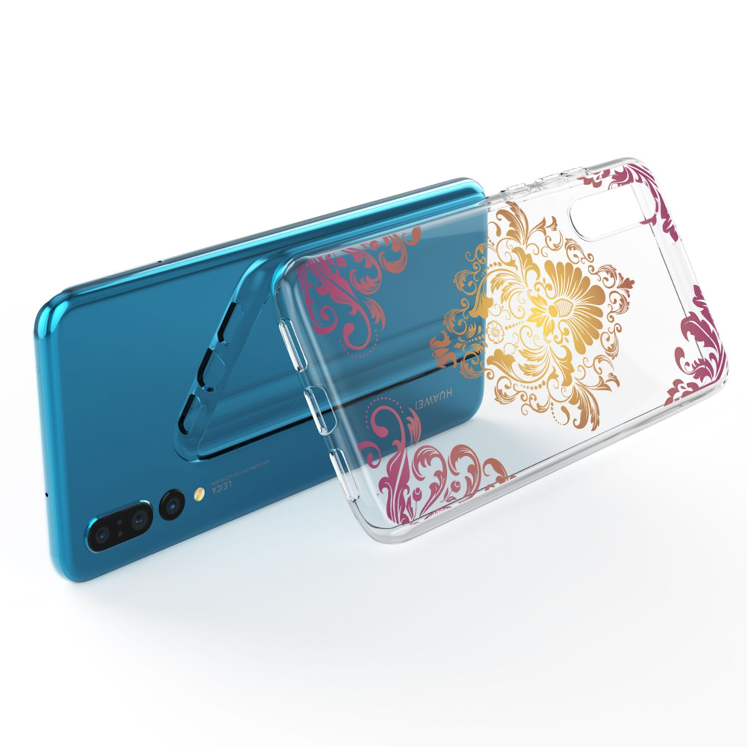 NALIA Motiv Silikon Mehrfarbig Backcover, Huawei, Pro, P20 Hülle