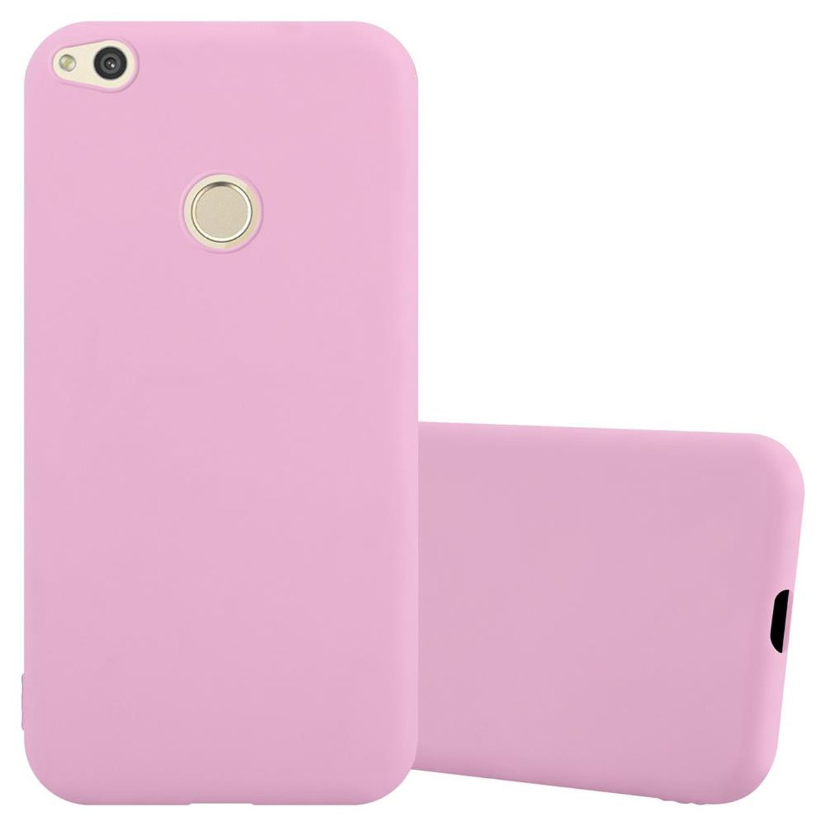 Funda rosa para teléfono y teléfono con funda rosa.