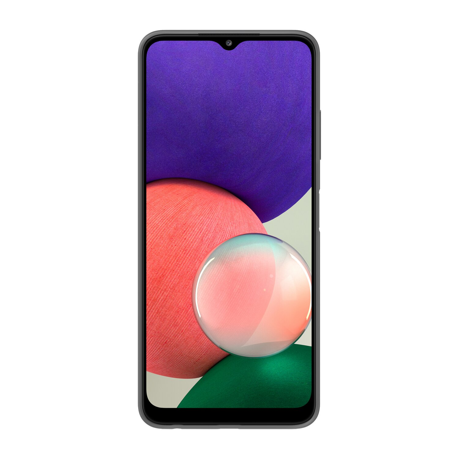Schwarzes Telefon mit lila und pinkfarbenem Hintergrund.