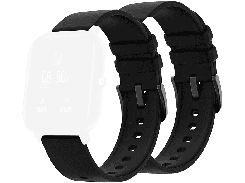 LEVOWATCH ST20 Standard-Breite, Levowatch, mit Smartwatches Uhrenarmband, (2x), L10, 20mm F-Series, alle Schwarz Ersatz Doppelpack DOITX