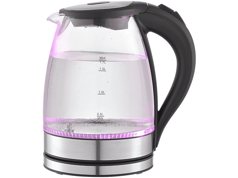PURLINE Wasserkocher aus automatischem L Farbwechsel, Wasserkocher, Glas Mehrfarbig mit 2200 1,7 W Fassungsvermögen