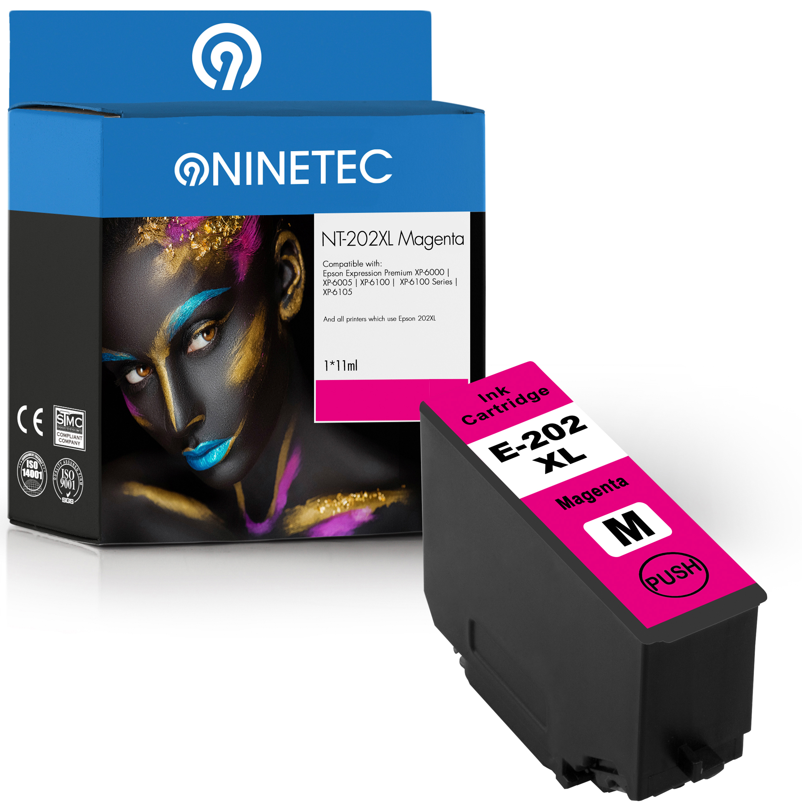 NINETEC 1 Patrone ersetzt 02H34010) T magenta (C Tintenpatrone 202XL 13