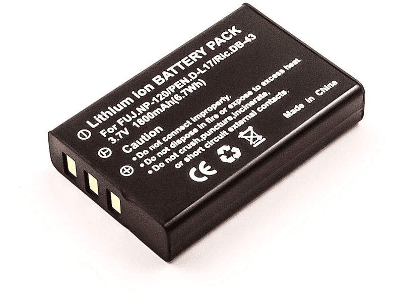 MOBILOTEC Akku kompatibel mit Revue DV-HD10|PN:R48-0970-1800 Li-Ion Akku, Li-Ion, 3.7 Volt, 1600 mAh