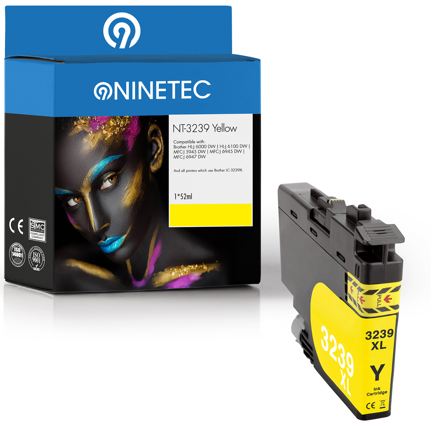 Tintenpatrone NINETEC 1 LC-3239 Patrone ersetzt Brother Y) (LC-3239 yellow