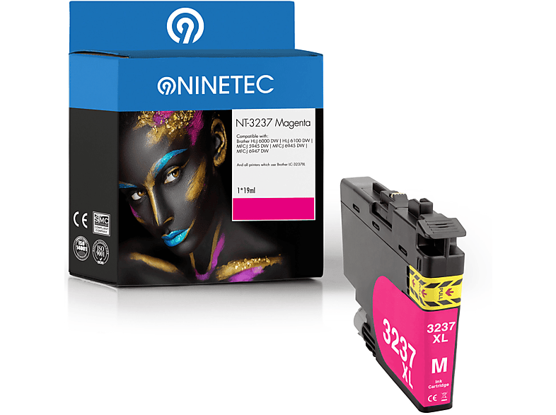 NINETEC 1 M) Patrone LC-3237 Brother (LC-3237 ersetzt magenta Tintenpatrone