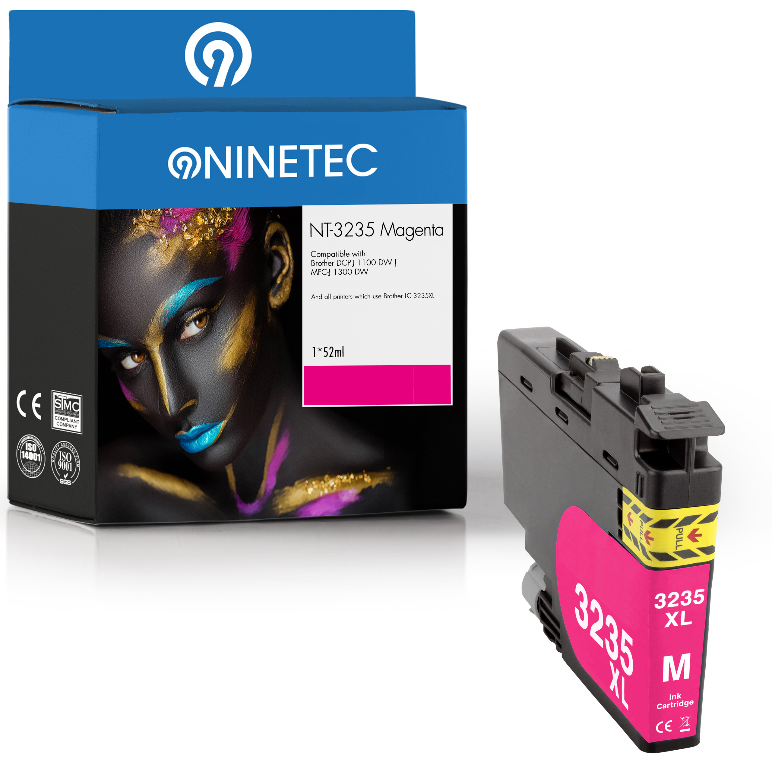 NINETEC ersetzt Brother 1 LC-3235 (LC-3235 Patrone magenta Tintenpatrone C)