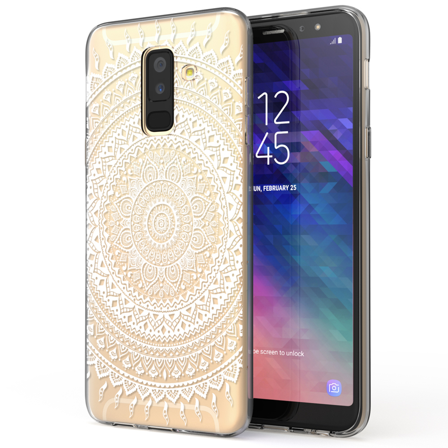 Handyhülle mit Mandala-Design auf einem Telefon.