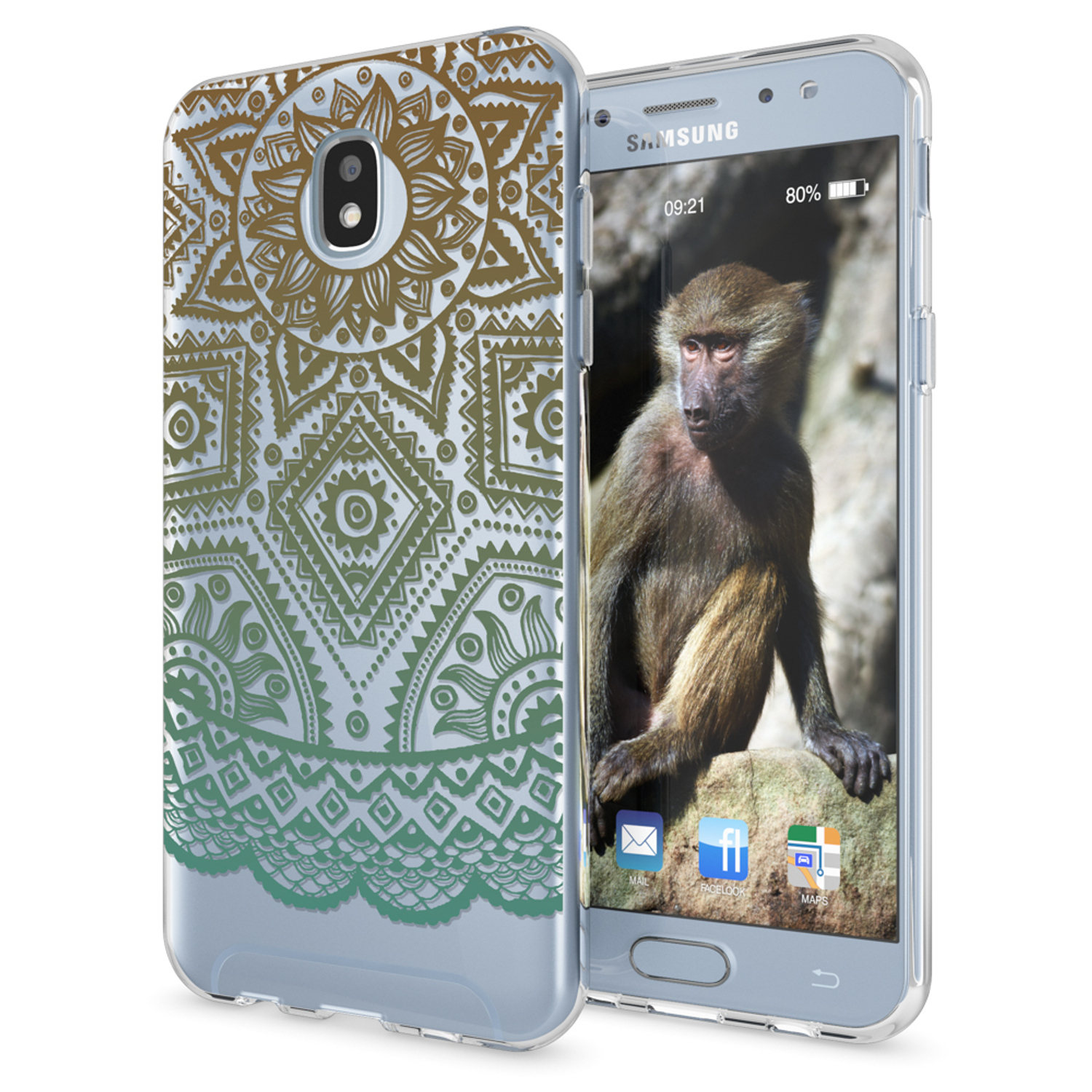 NALIA Motiv Silikon Hülle, Backcover, Galaxy J5 (2017), Mehrfarbig Samsung