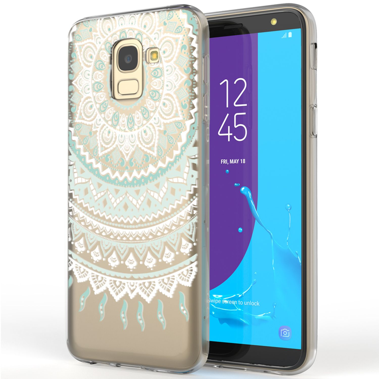 Hülle, Samsung, Backcover, Motiv Mehrfarbig J6, Galaxy Silikon NALIA
