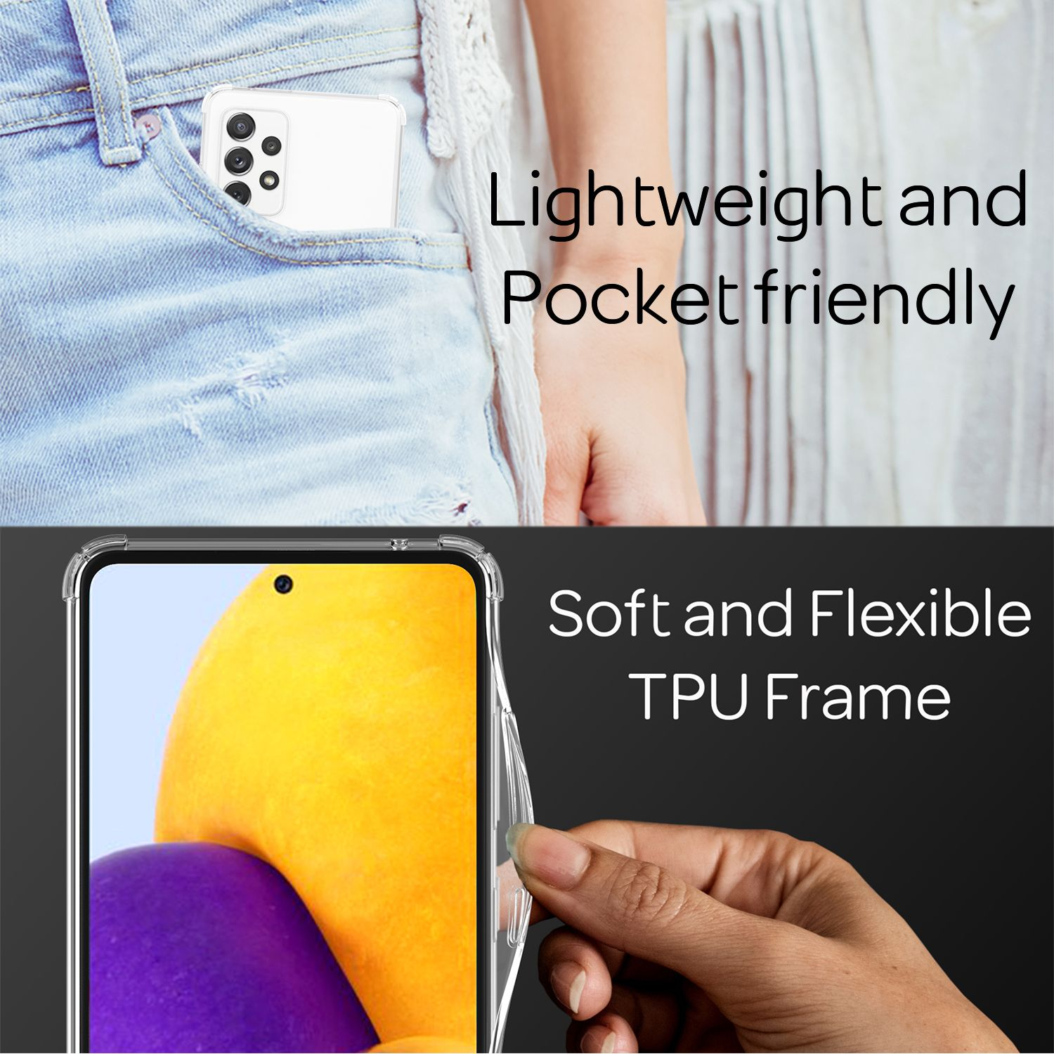 Kette Samsung, A72, Hülle mit Galaxy Klare Backcover, zum Mehrfarbig NALIA Umhängen,