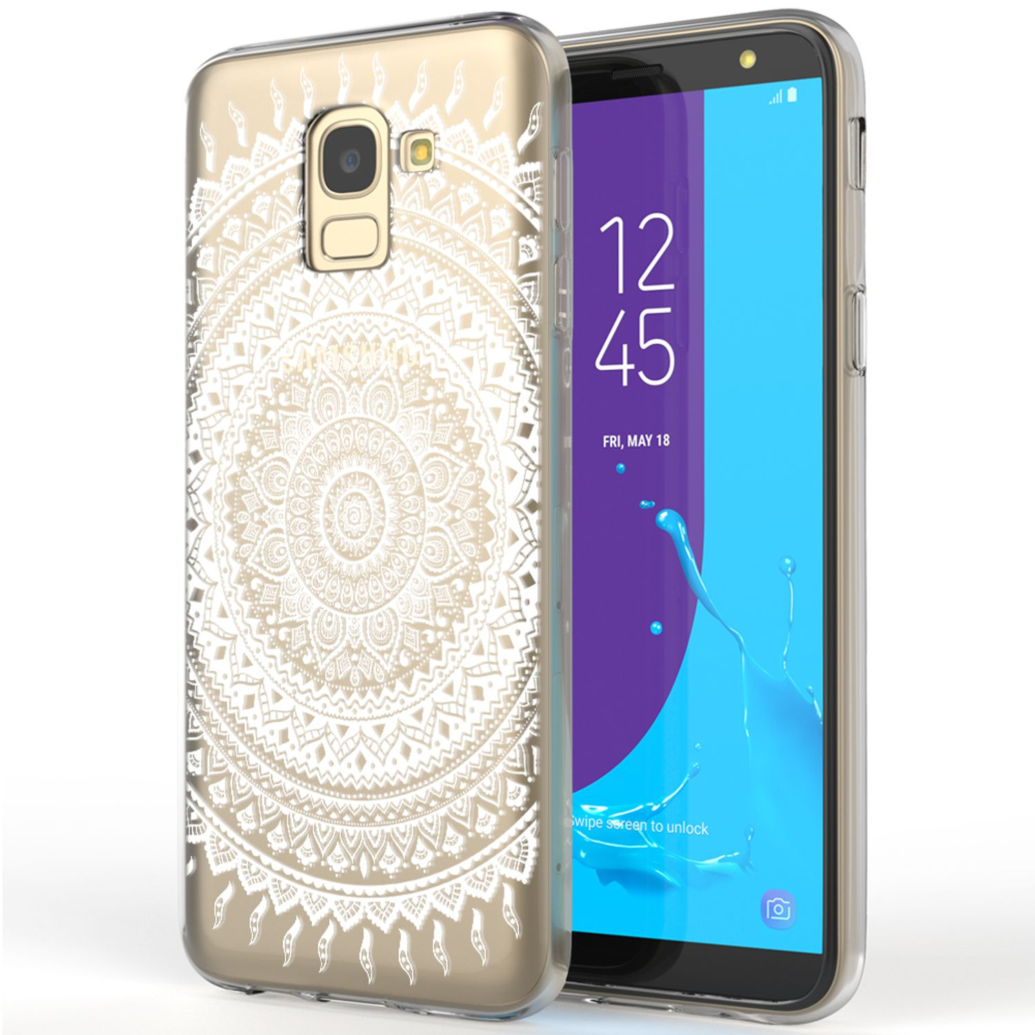 J6, Hülle, Samsung, NALIA Galaxy Motiv Silikon Mehrfarbig Backcover,