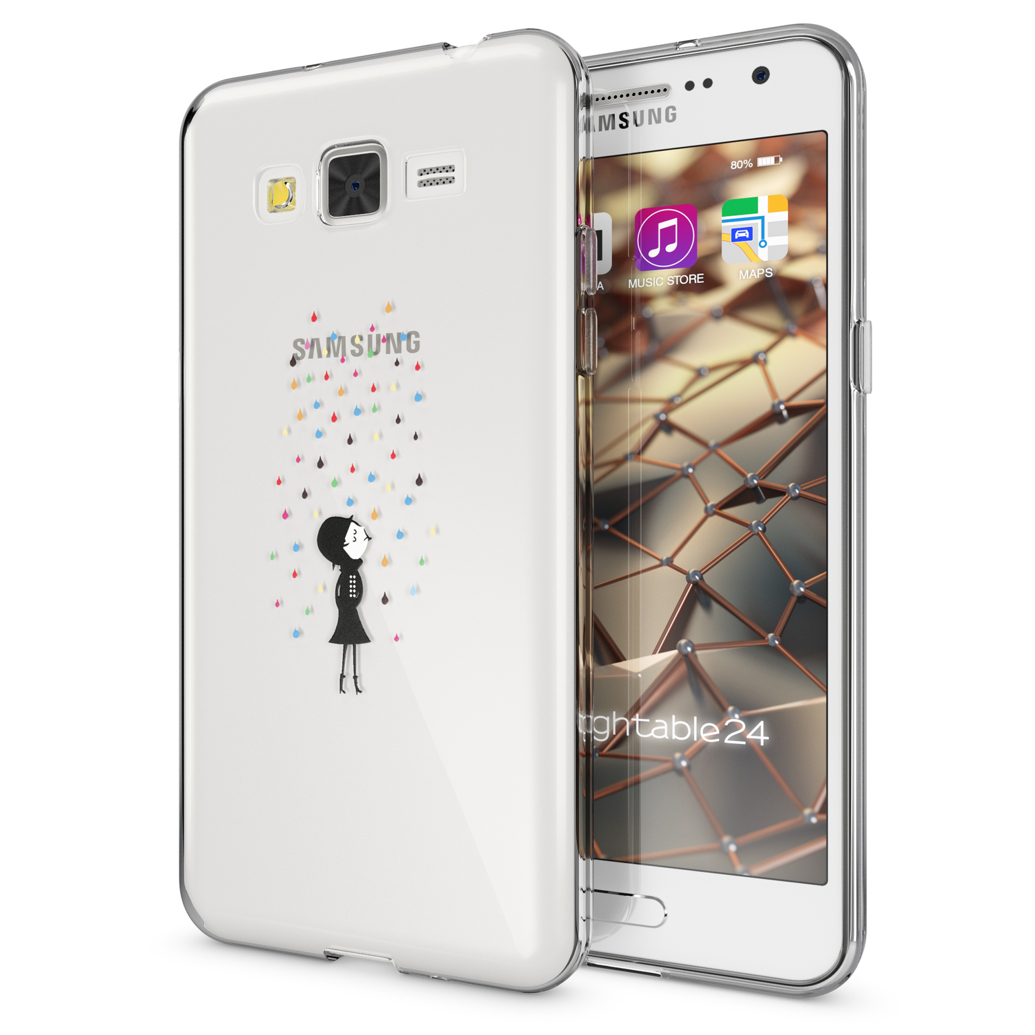 NALIA Motiv Backcover, Samsung, Prime, Grand Galaxy Silikon Mehrfarbig Hülle